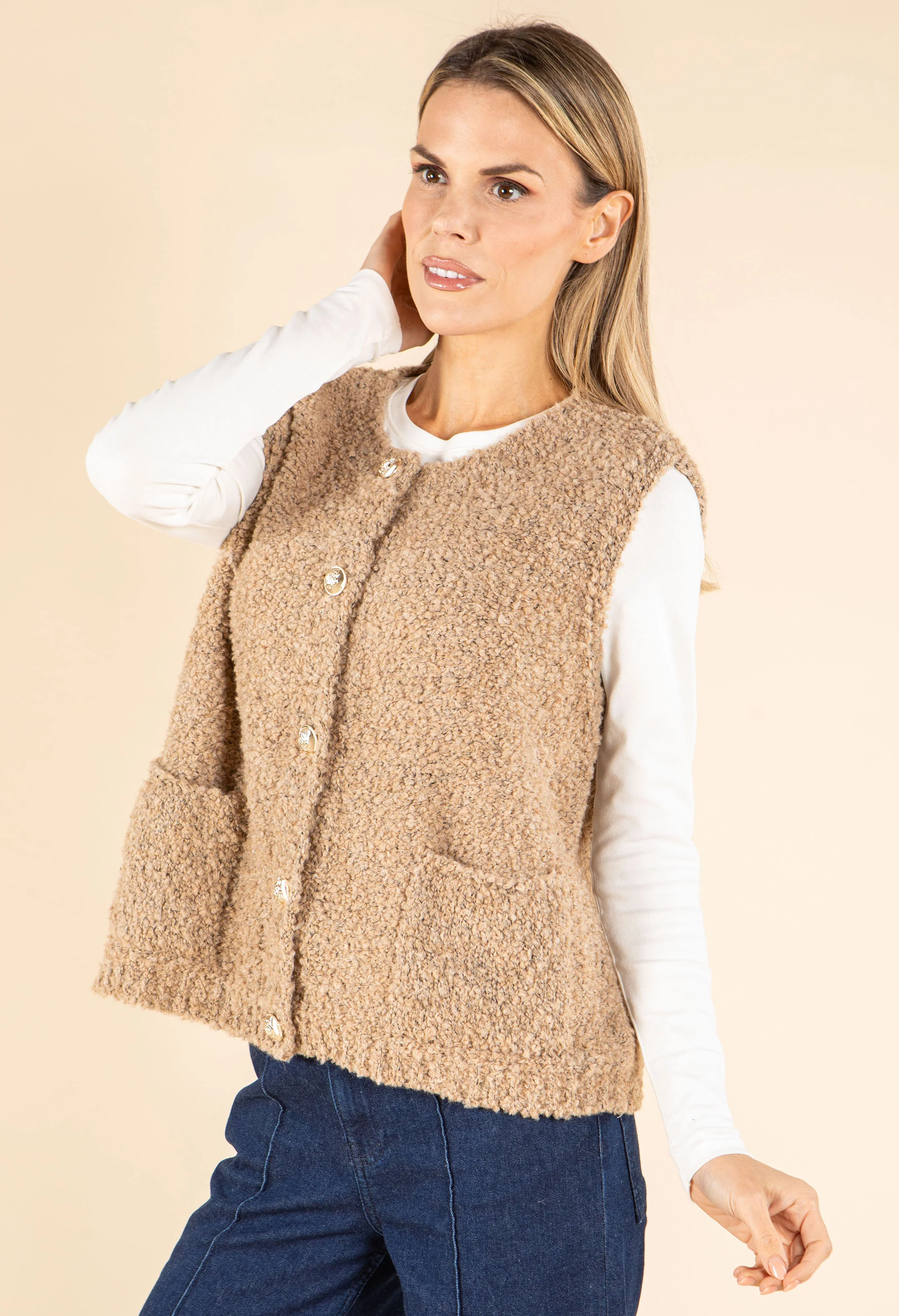 Boucle Wool-Alpaca Blend Waistcoat - Image 2