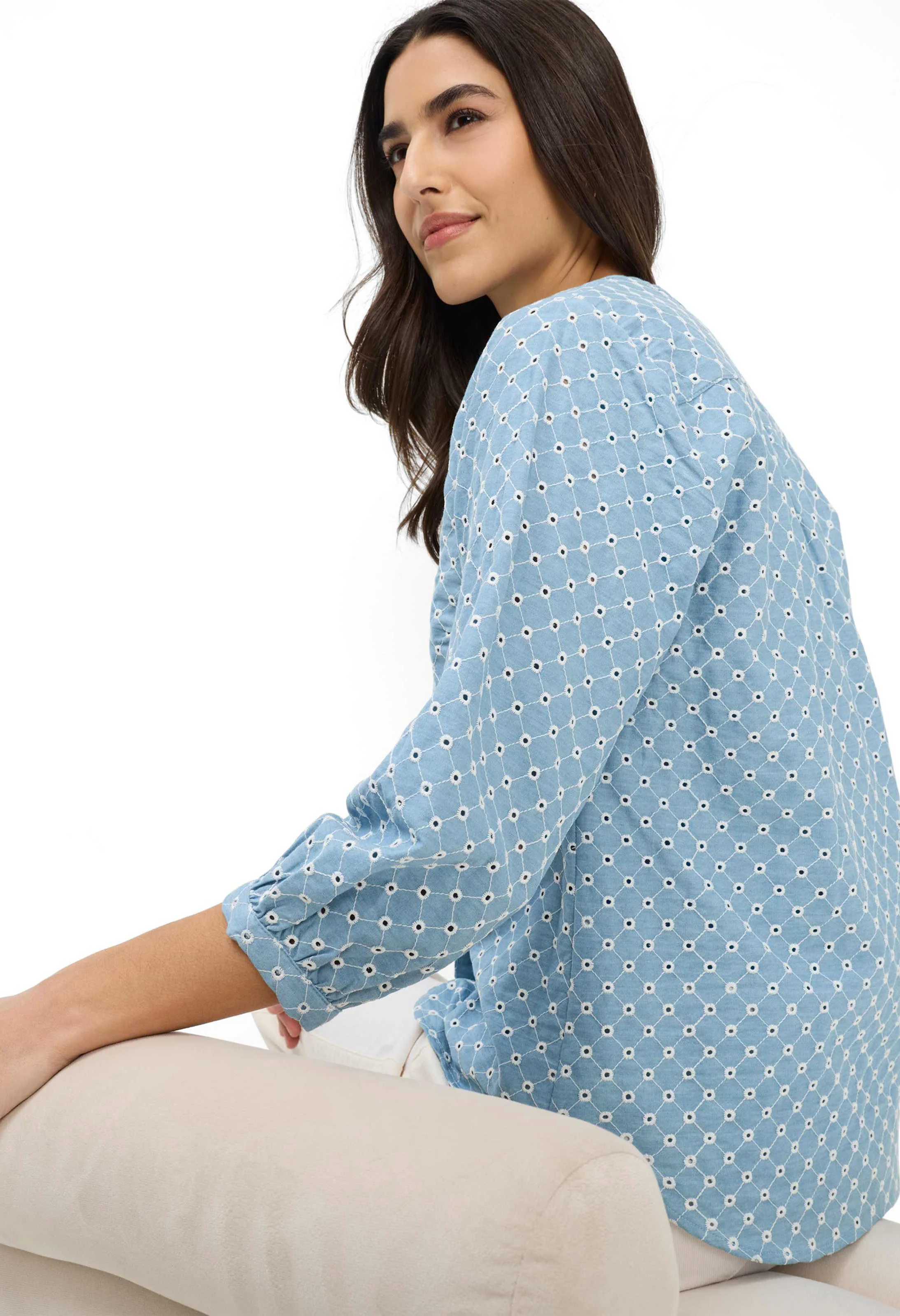Velia Cotton Embroidered Blouse - Image 2