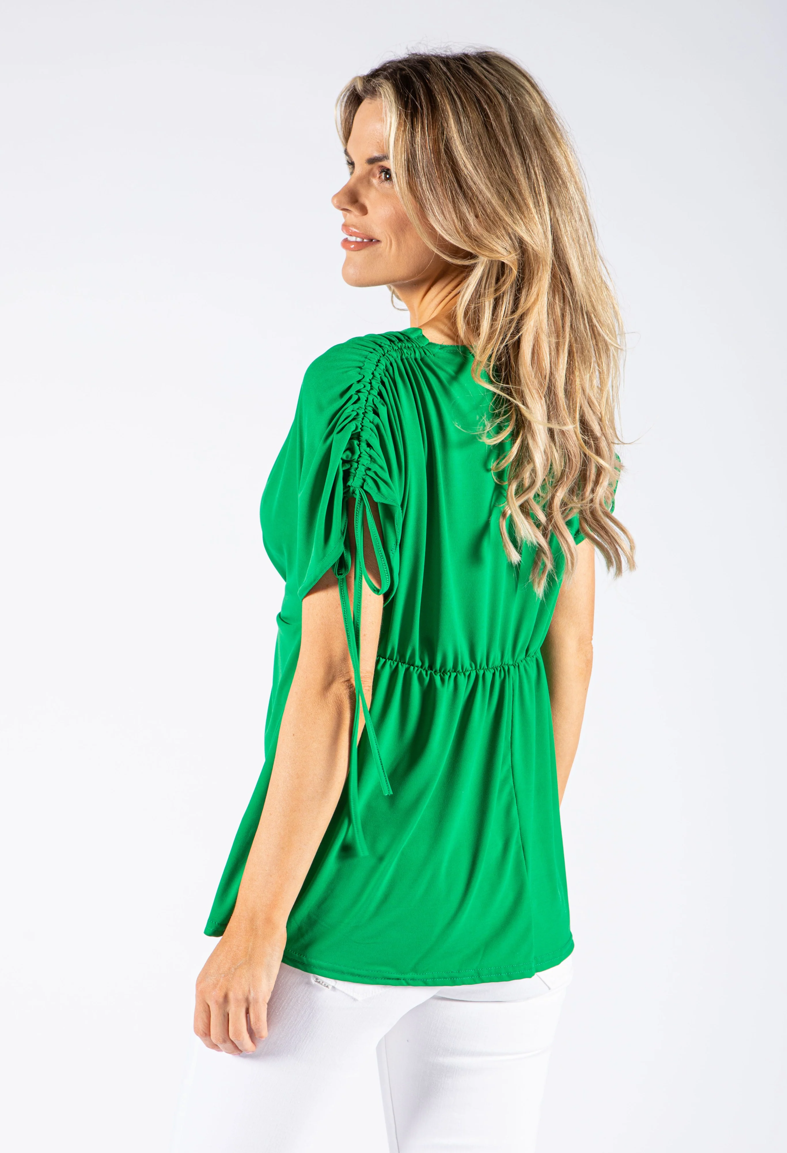 Buckle Detail V Neck Top - Image 3