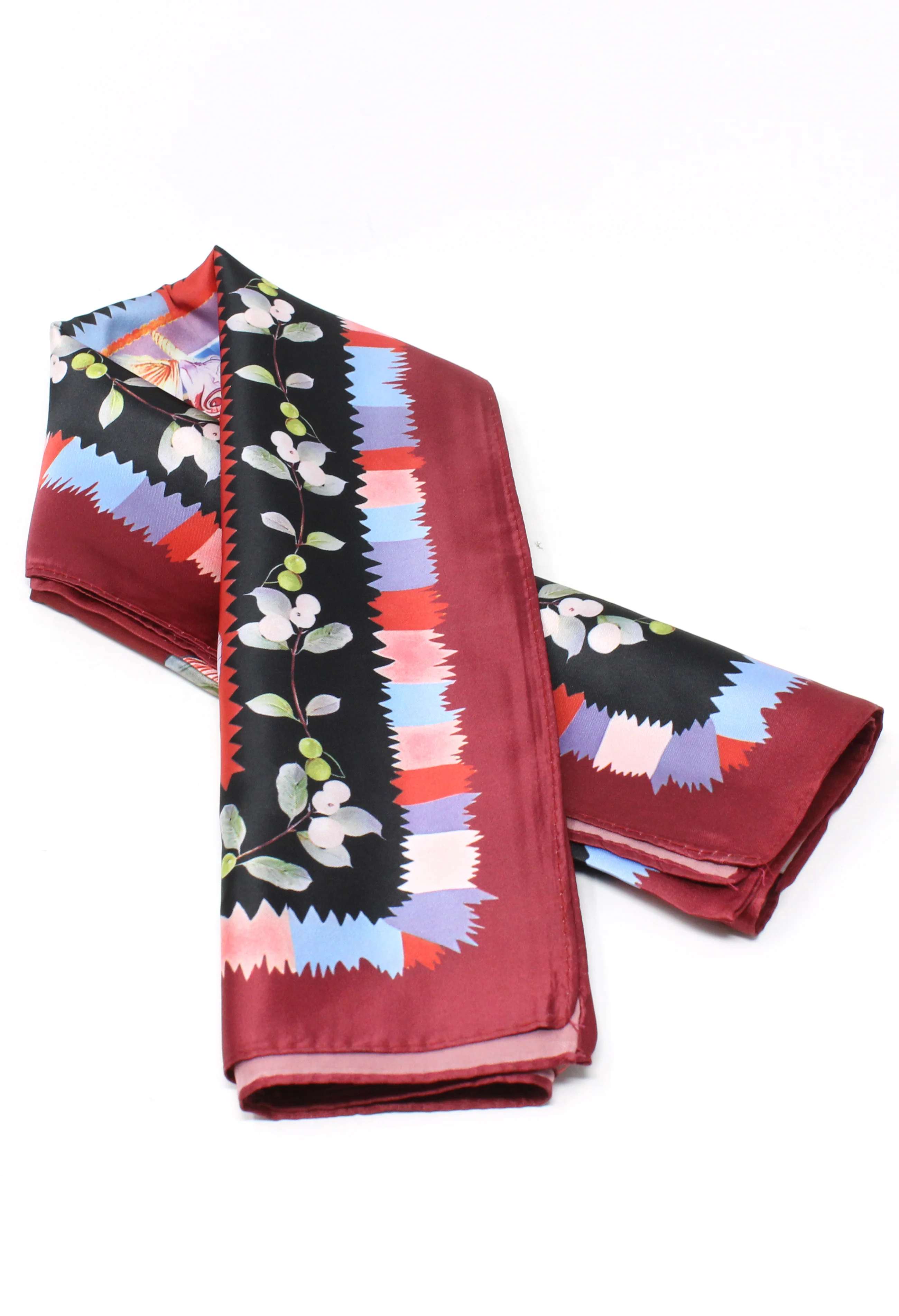 Butterfly Border Satin Scarf