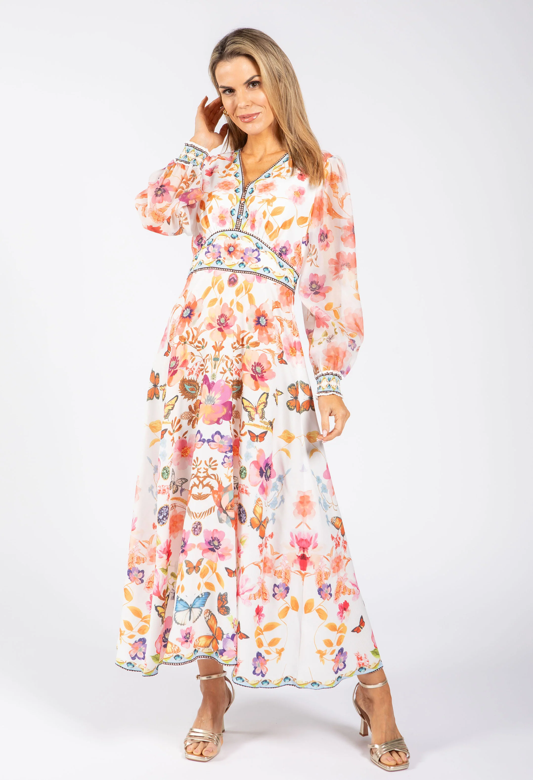Butterfly Print Midi Dress - Image 2