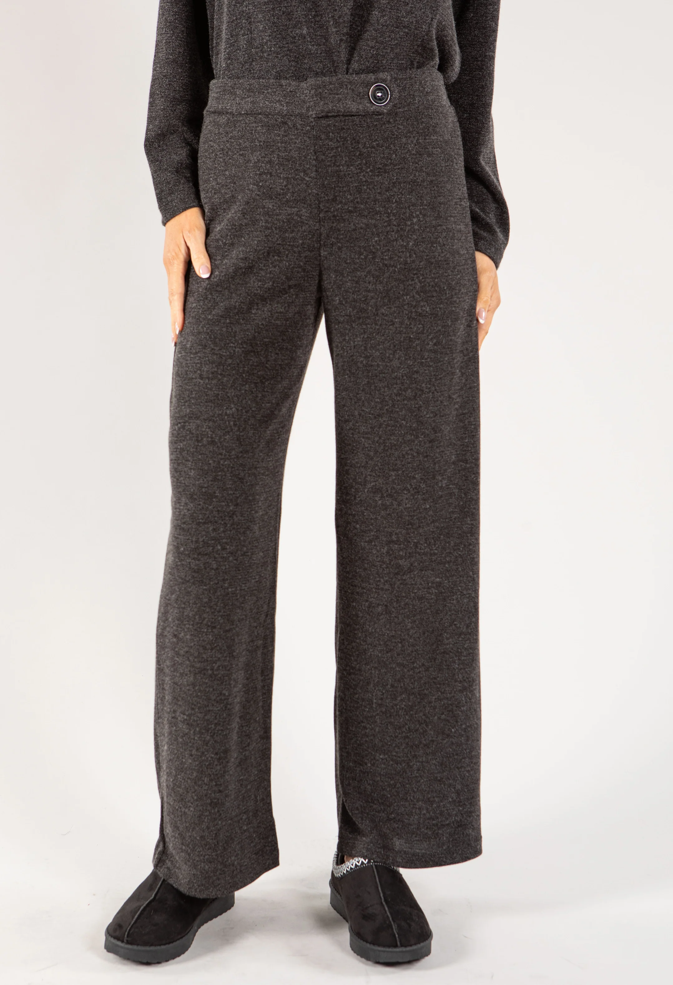 Button Detail Knit Trouser - Image 3