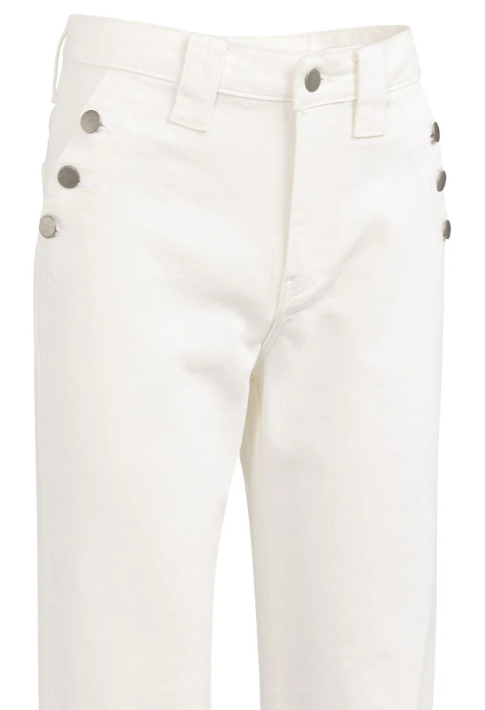 Button Detail Wide Leg Jeans - Image 3
