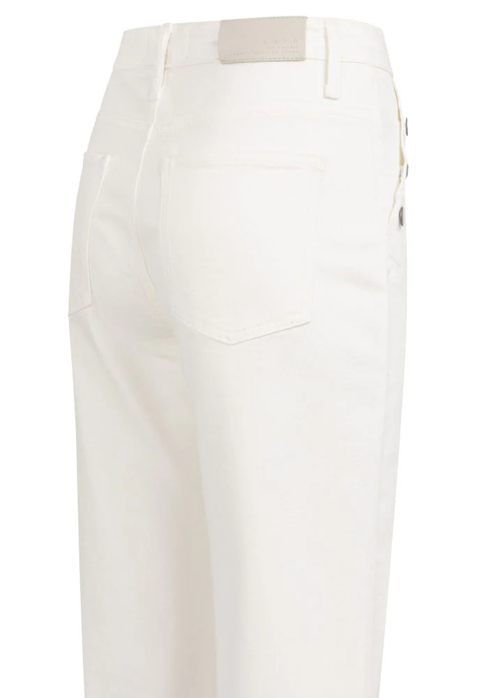 Button Detail Wide Leg Jeans - Image 4