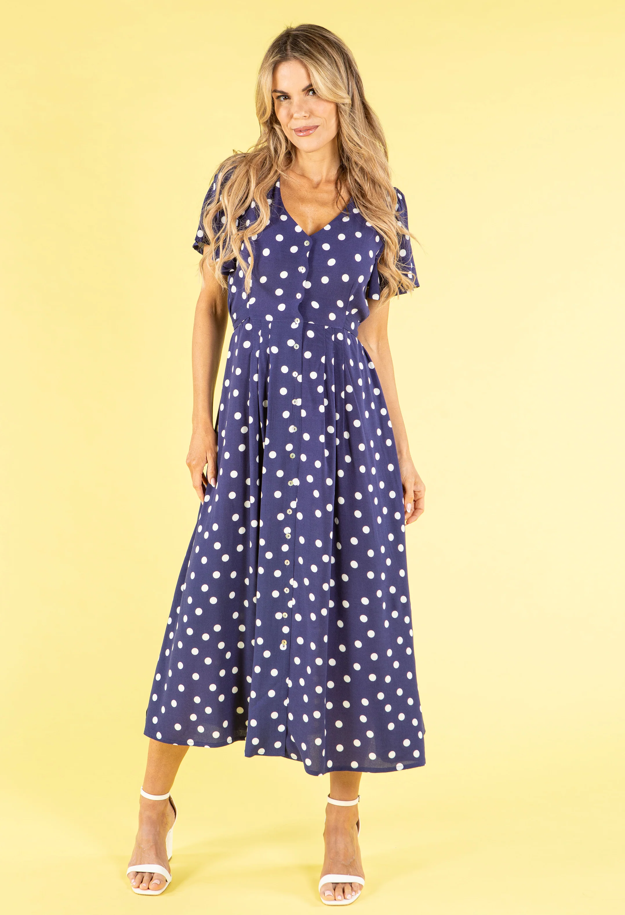Button Through Polka Dot Dress - Image 5