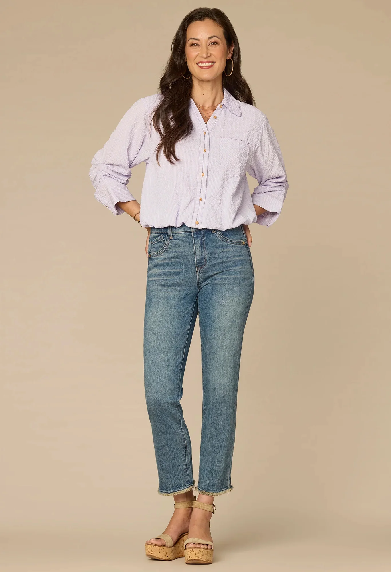 Button Down Striped Woven Shirt - Image 4