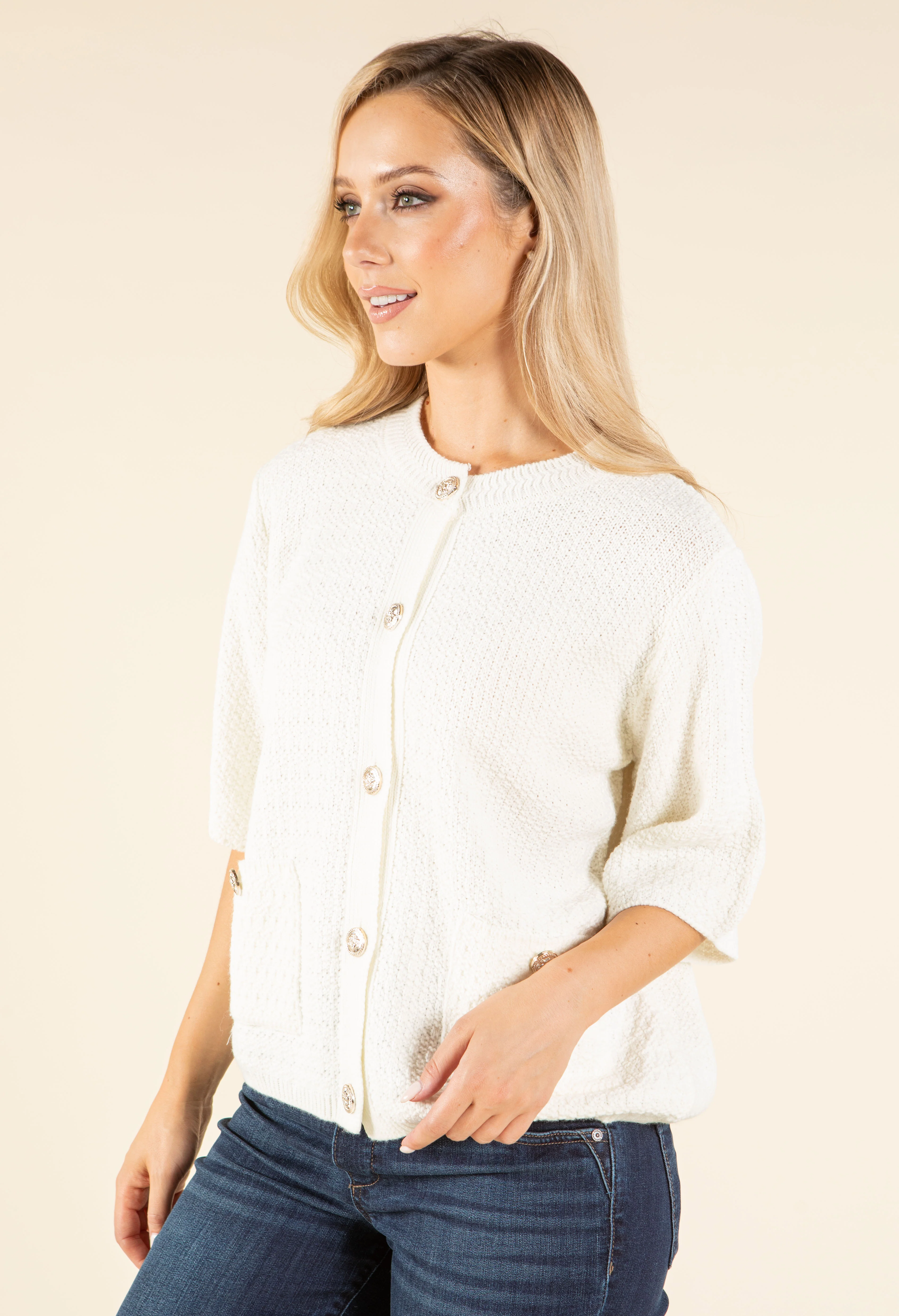 Buttoned Knit Cardigan - Image 2