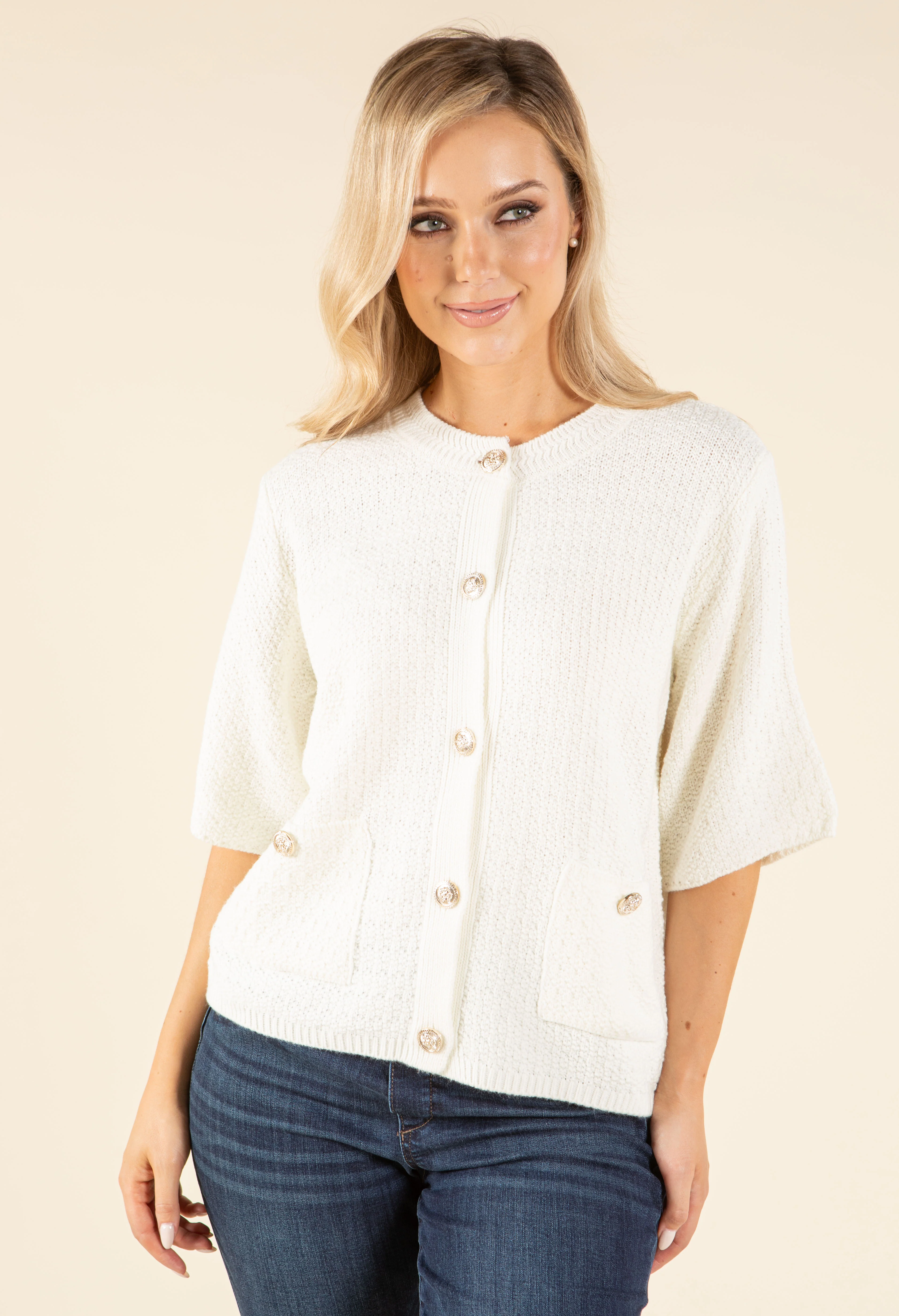 Buttoned Knit Cardigan - Image 3