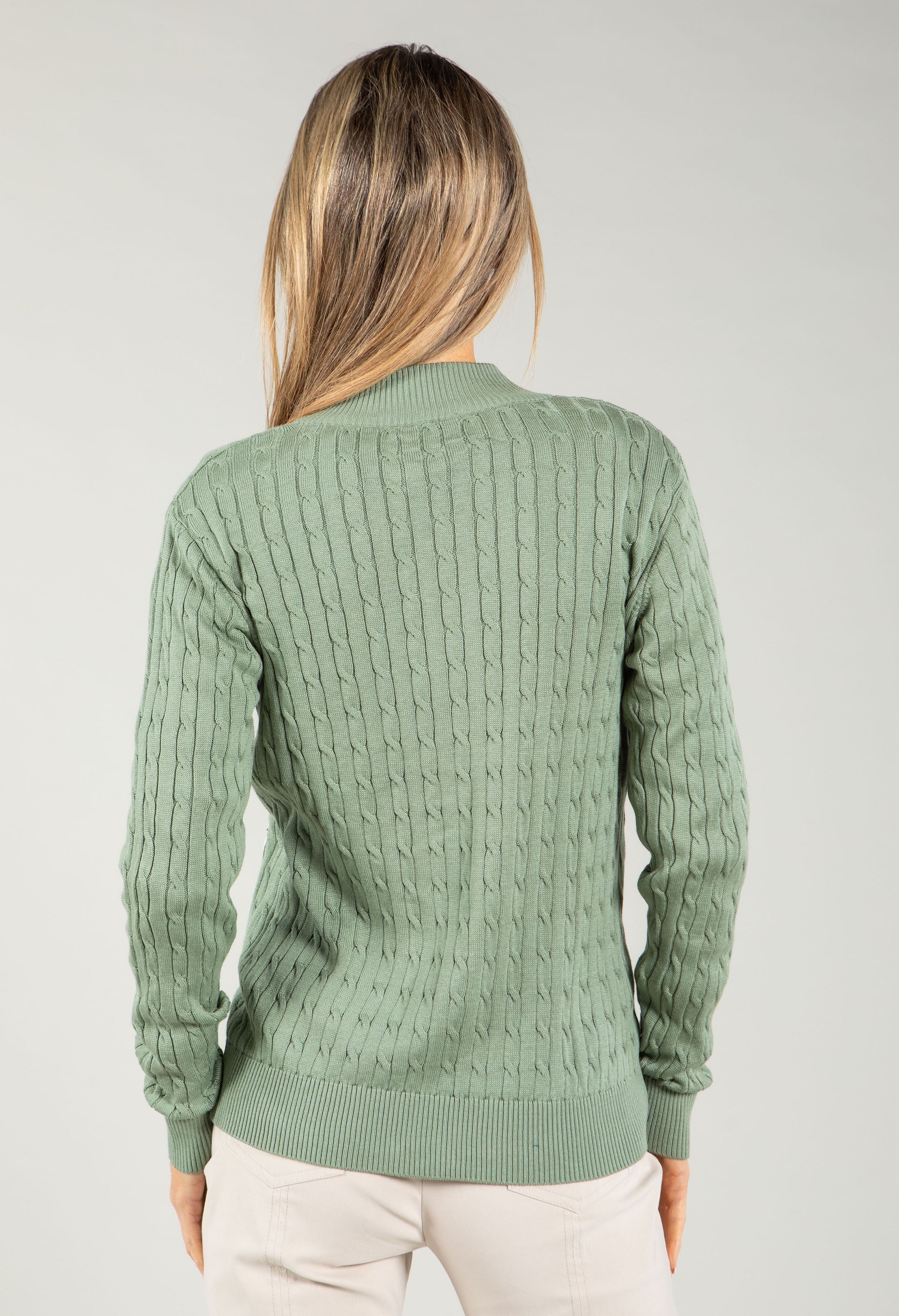 Cable Knit Zip-Up Cardigan - Image 10