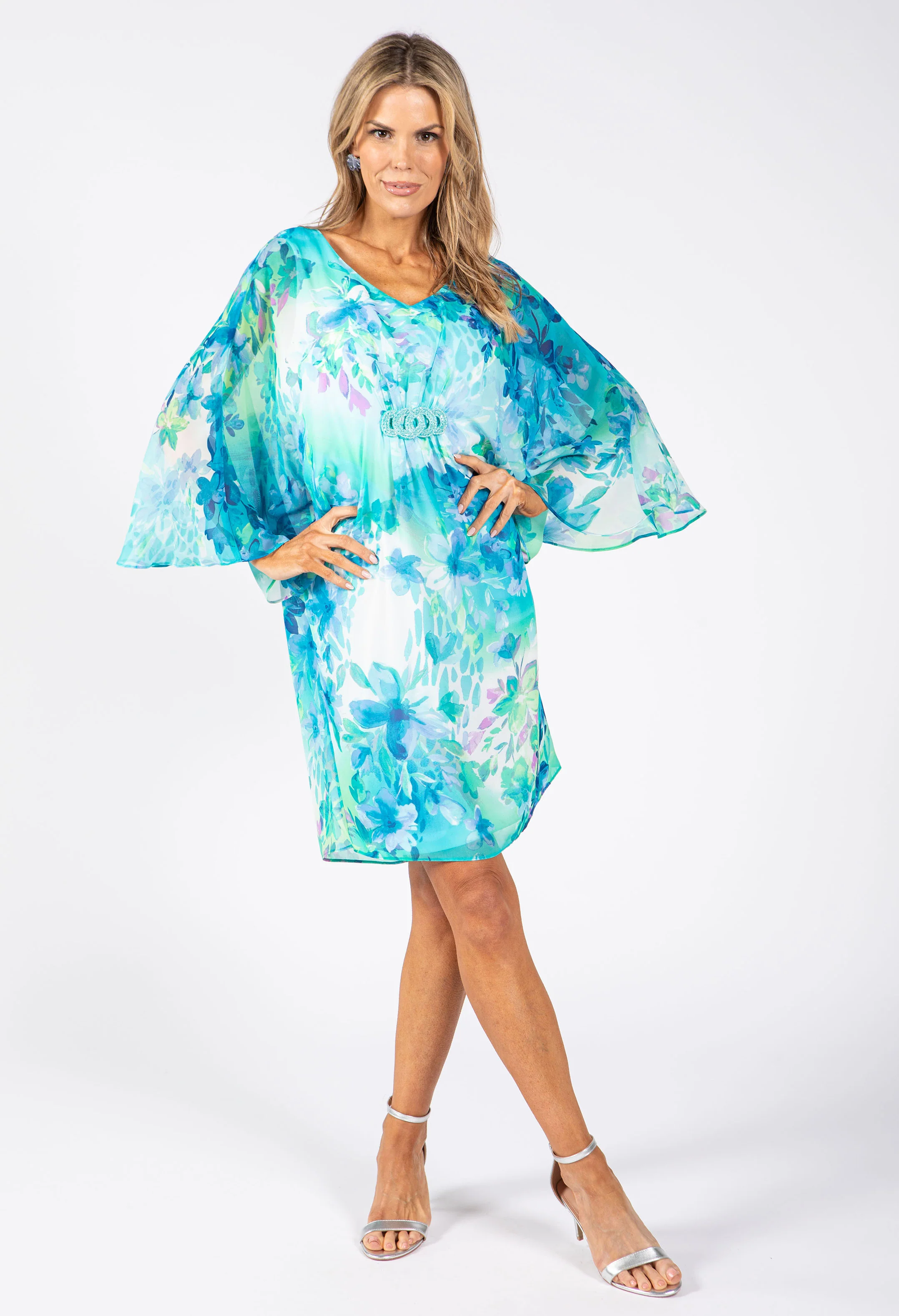 Cape Style Floral Dress - Image 2