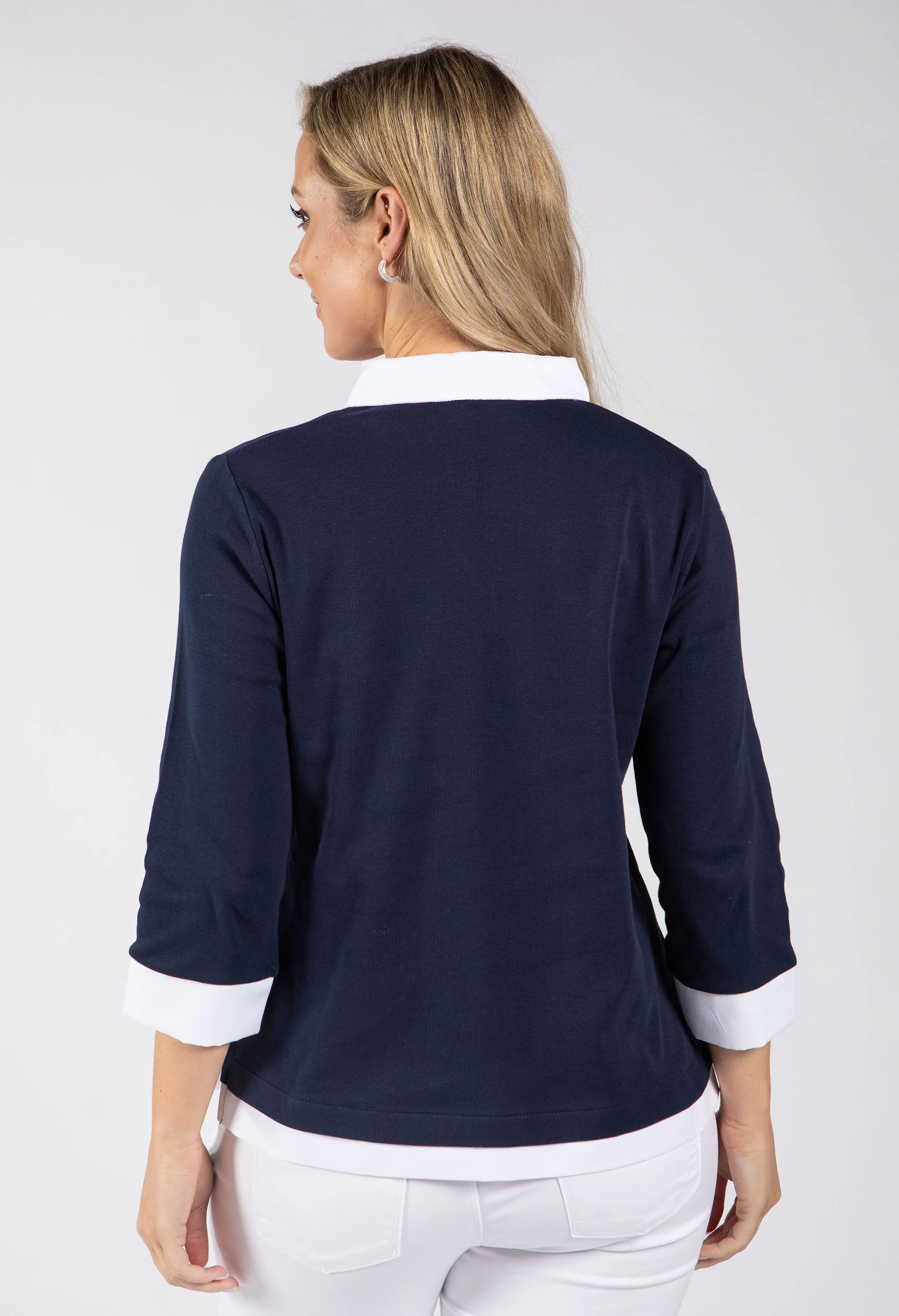 Caroline 2 in 1 Contrast Shirt Top - Image 5