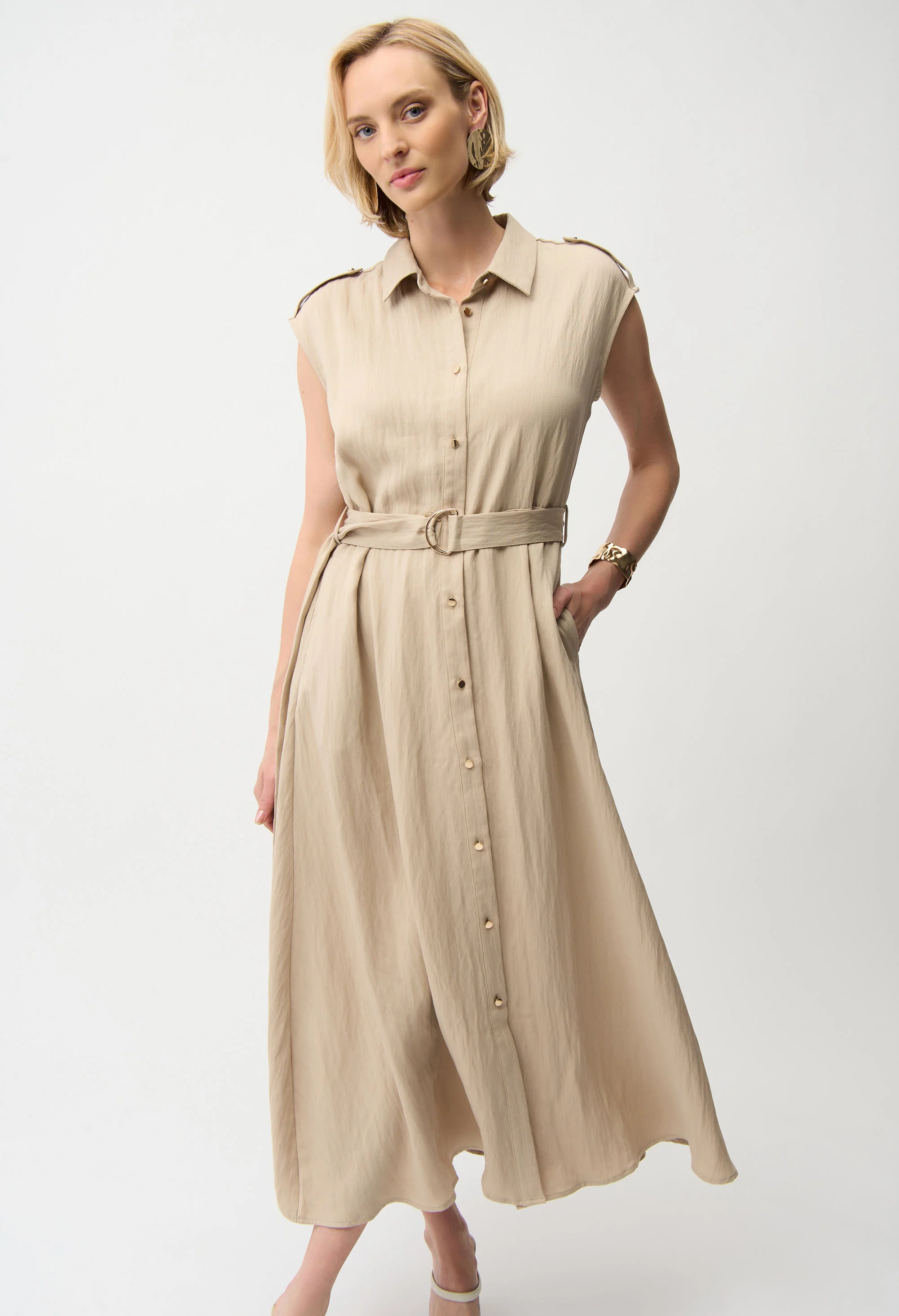 Casual Sleeveless Shirt Dress - Image 3