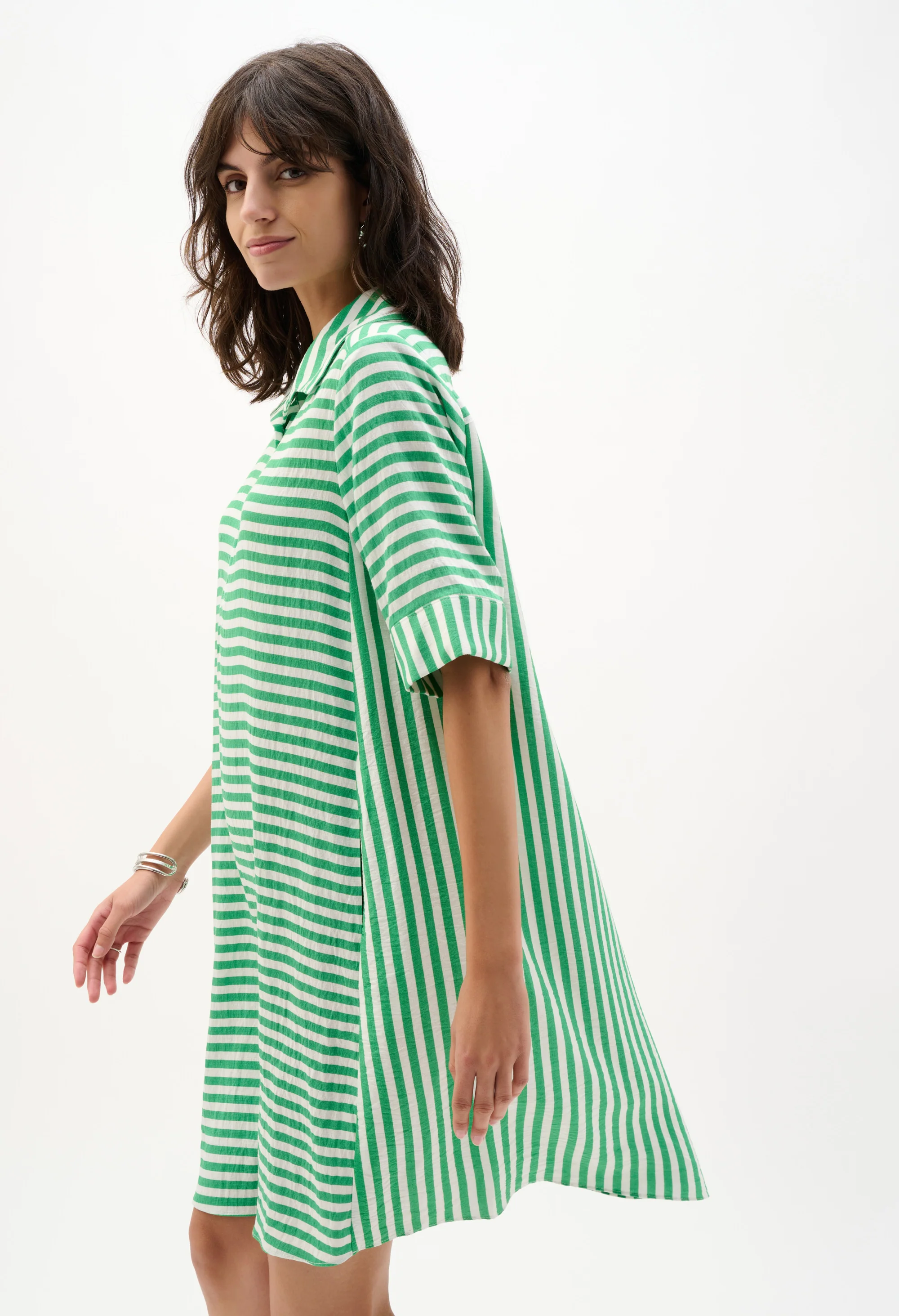 Casual Striped A-line Dress - Image 4