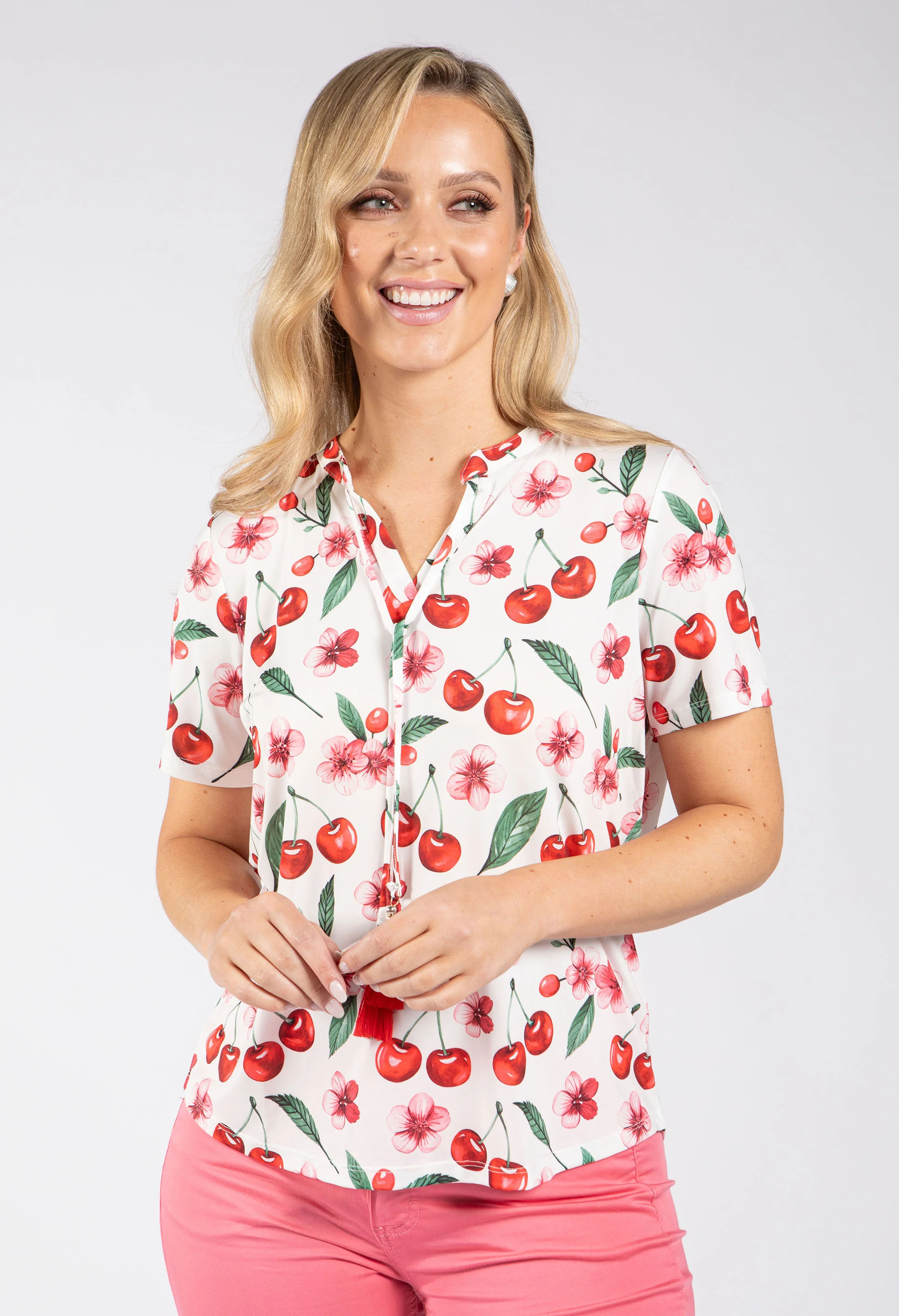 Cerese Cherry Print Top - Image 3