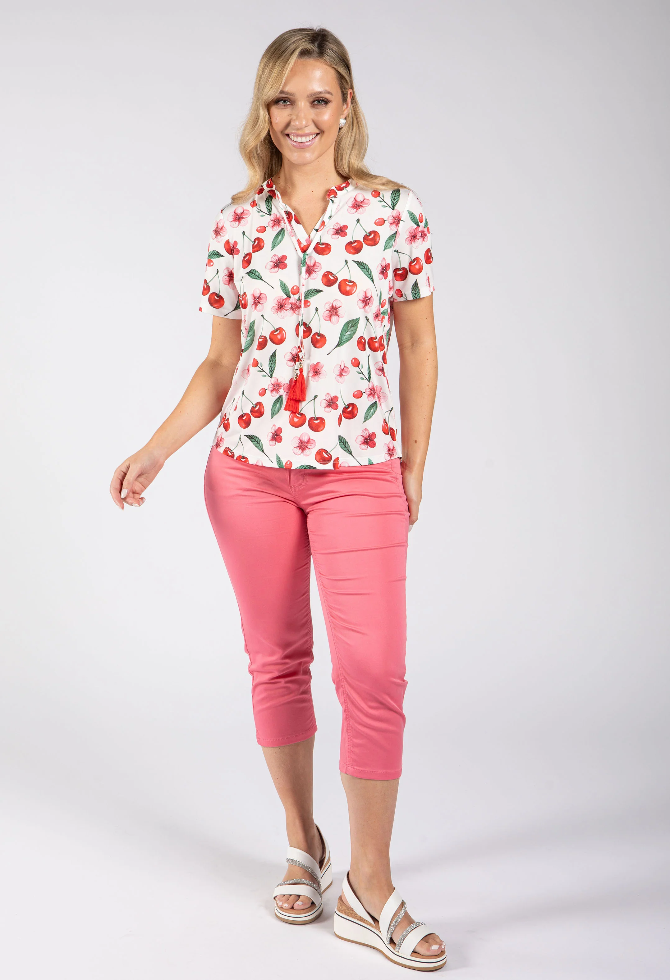 Cerese Cherry Print Top - Image 5