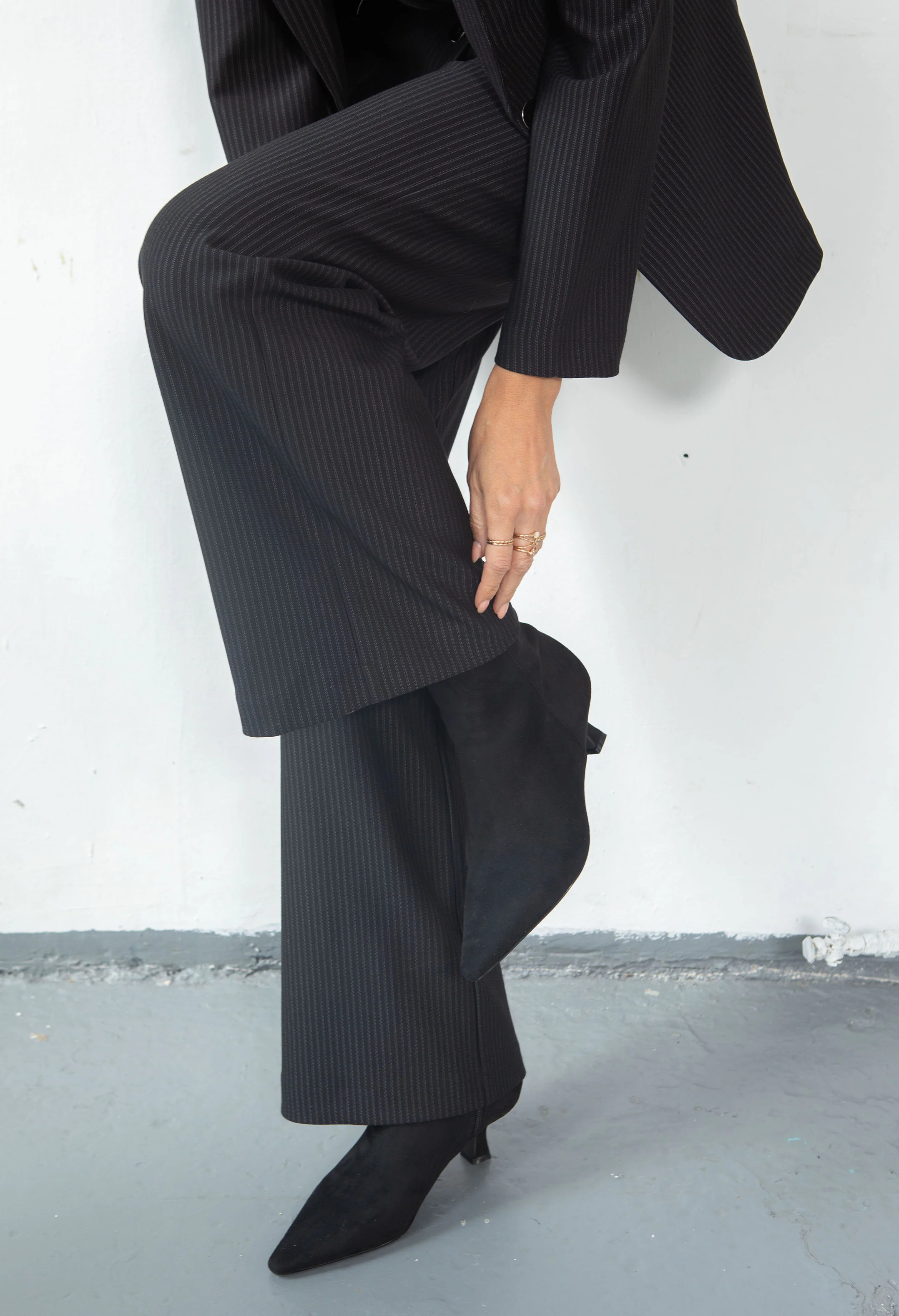 Chain Detail Pinstripe Trousers - Image 3