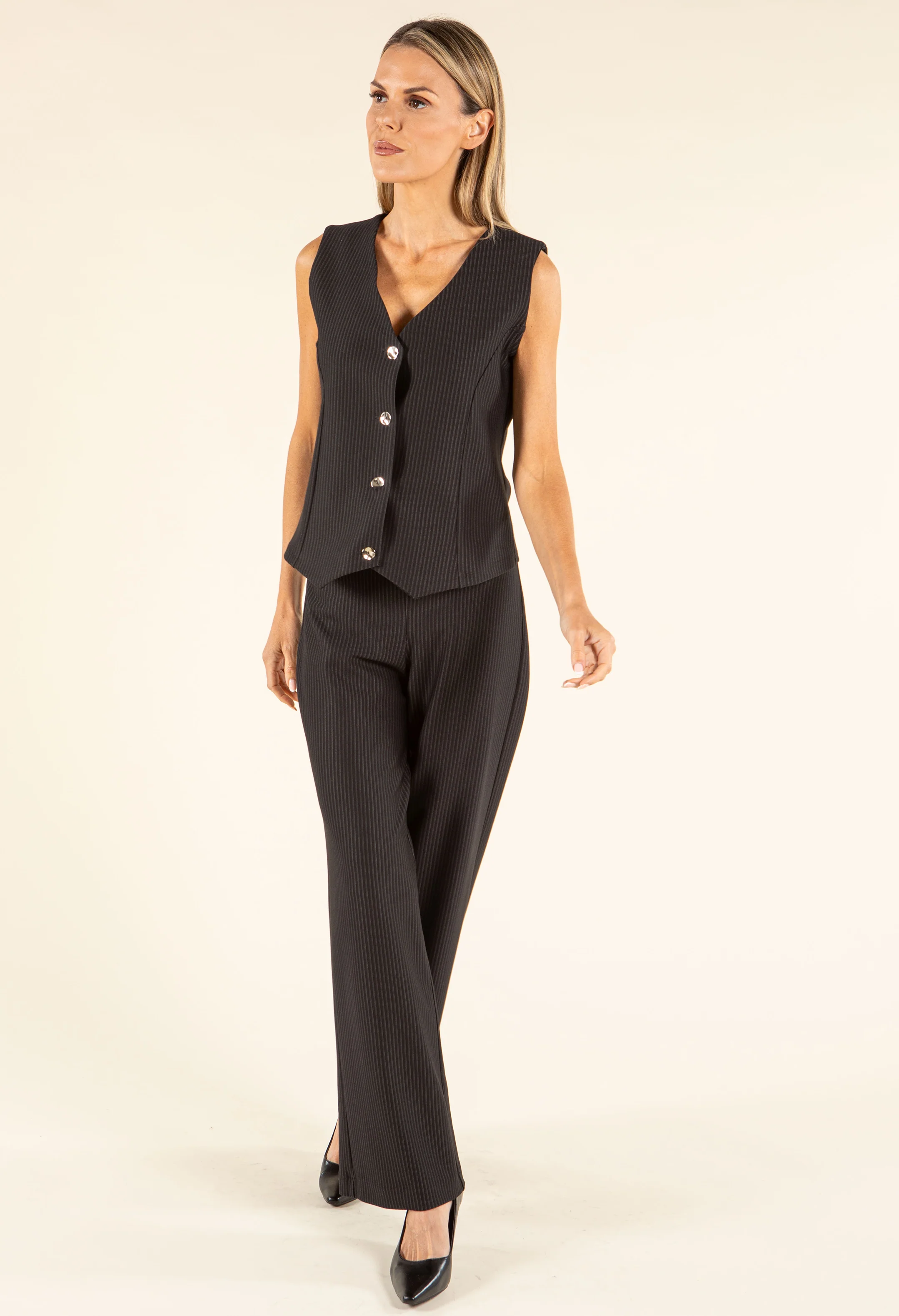 Chain Detail Pinstripe Trousers - Image 7