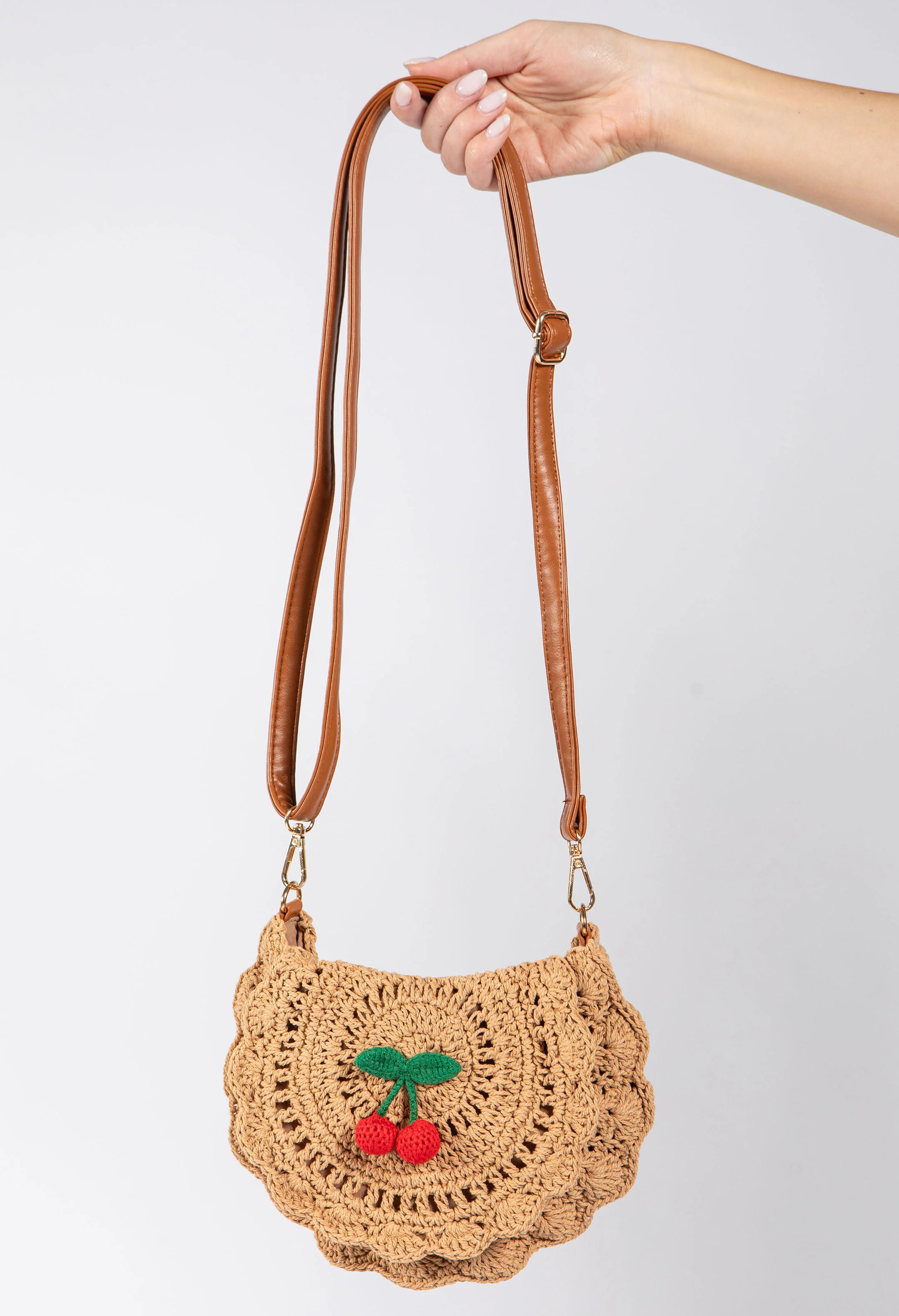 Cherry Crochet Crossbody Bag - Image 4