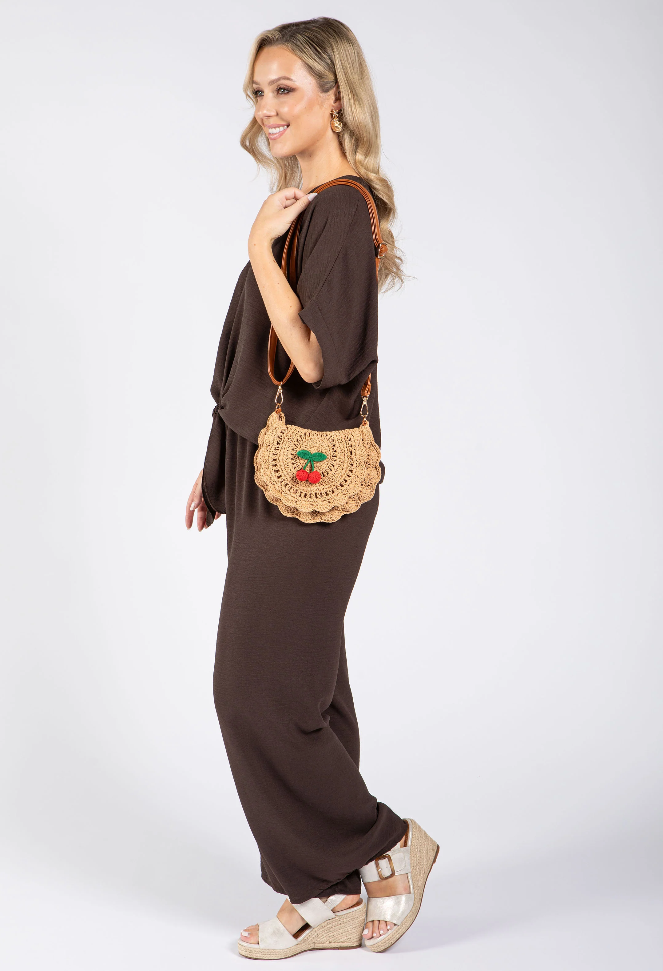 Cherry Crochet Crossbody Bag - Image 6