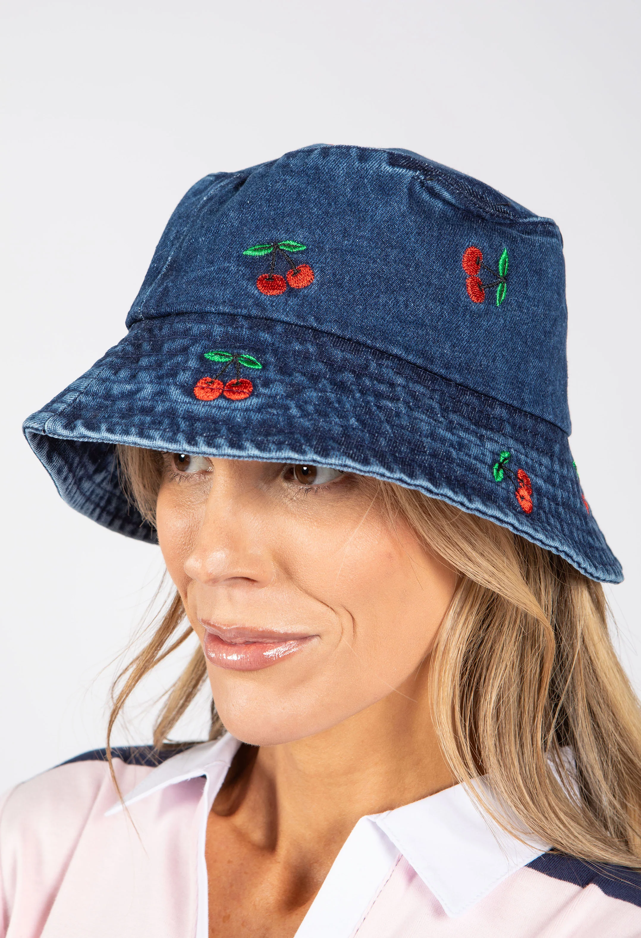 Cherry Denim Bucket Hat - Image 6