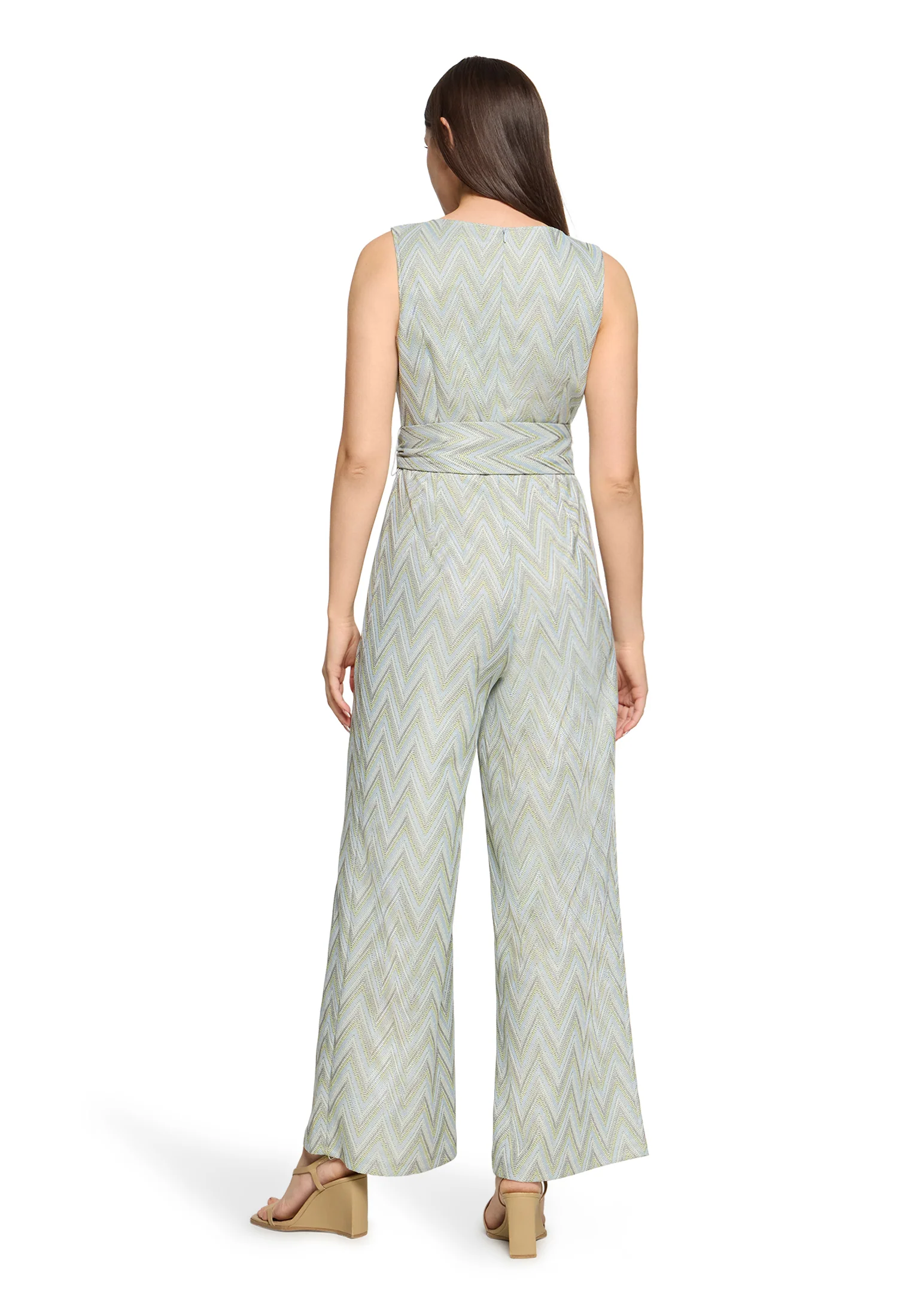 Chevron Print Sleeveless Jumpsuit - Image 2