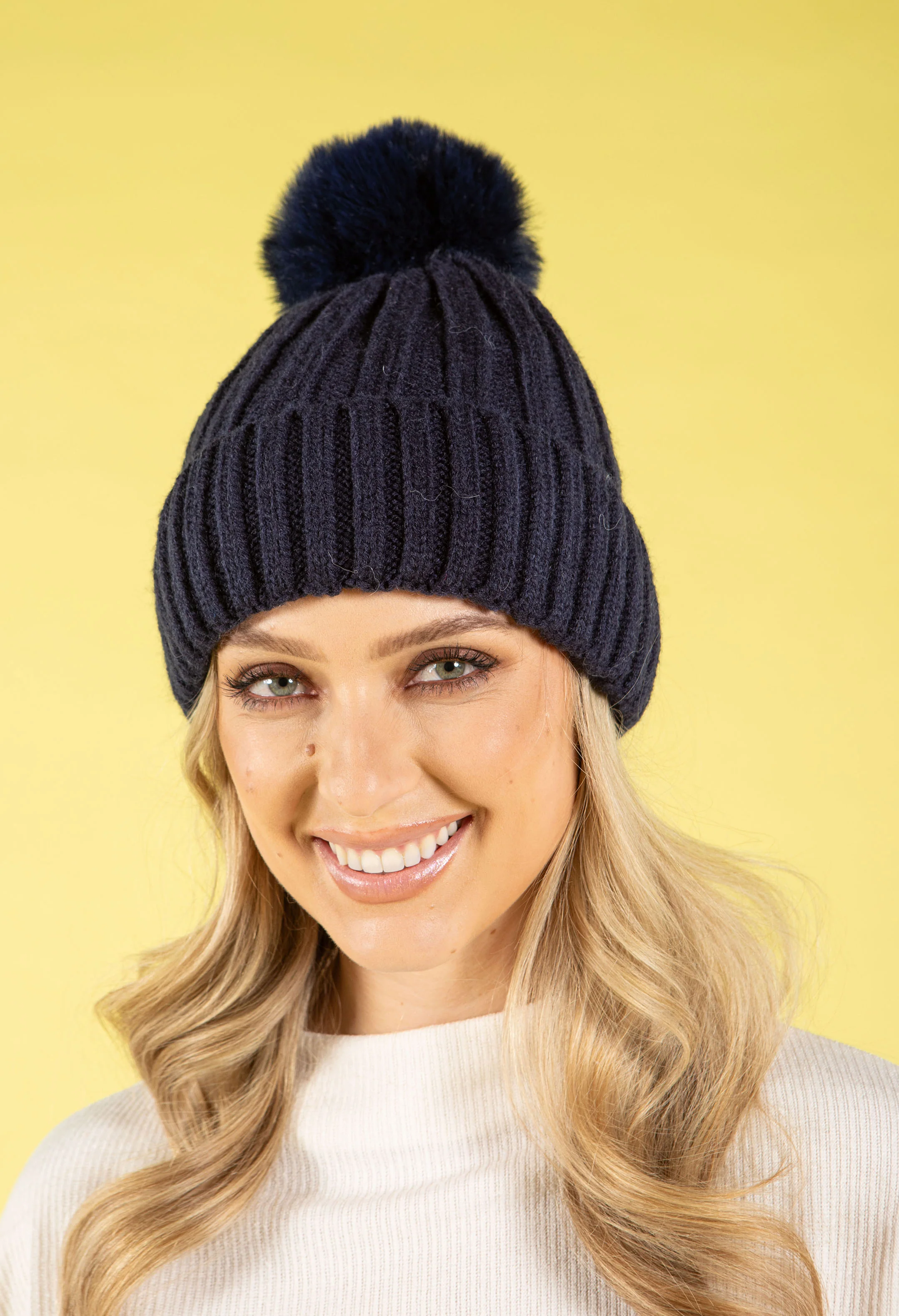 Chunky Knit Pom Pom Beanie - Image 10