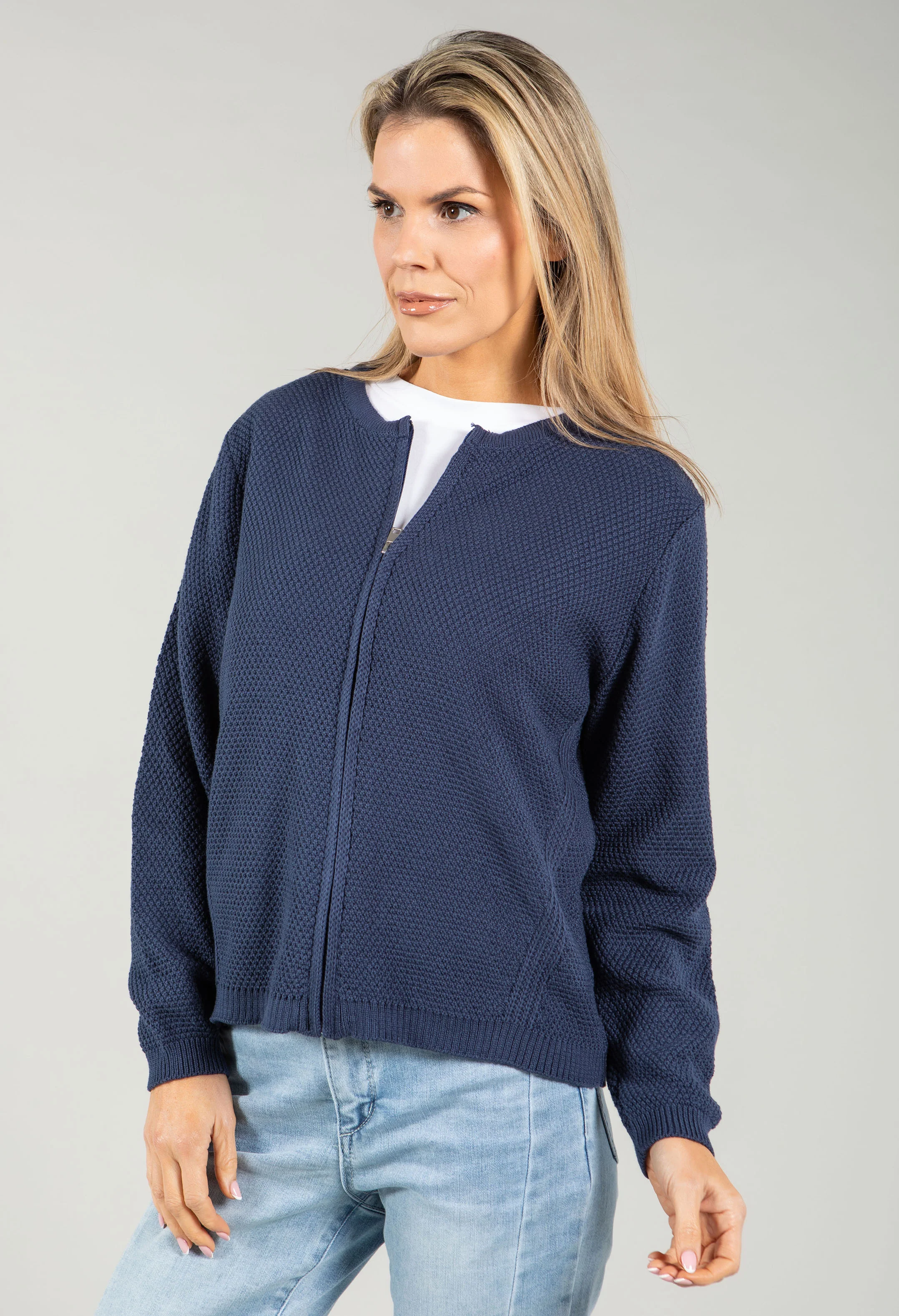 Clara Zip-up Knit Cardigan - Image 4