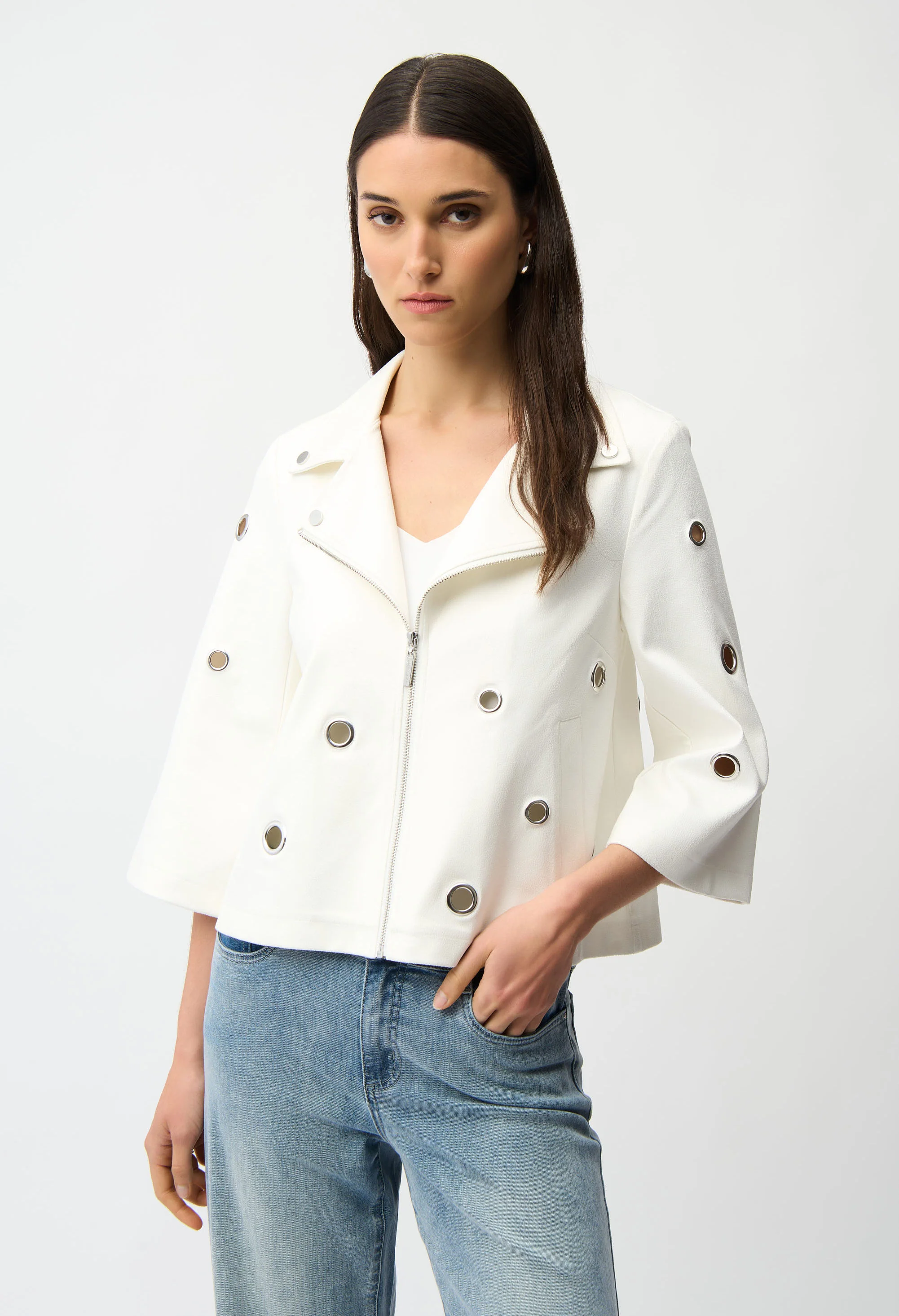 Collared Zipper Casual Jacket - Image 3