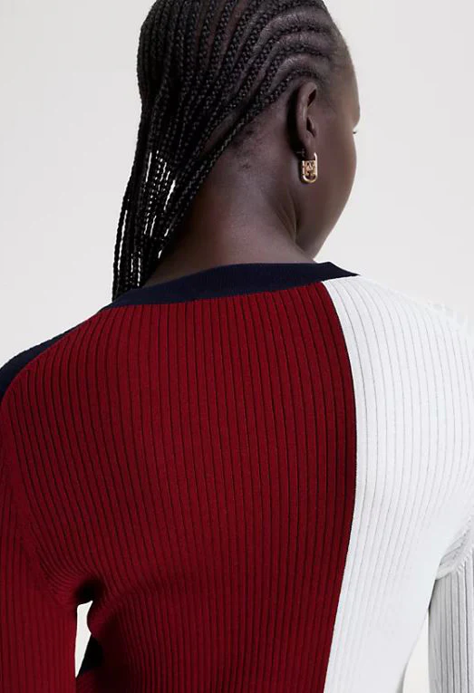 COLOUR-BLOCKED RIB-KNIT JUMPER - Image 3