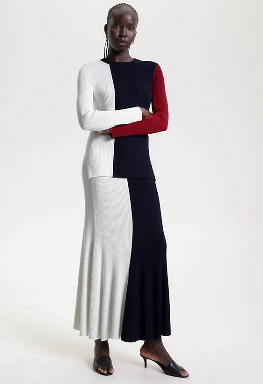 COLOUR-BLOCKED RIB-KNIT JUMPER - Image 4