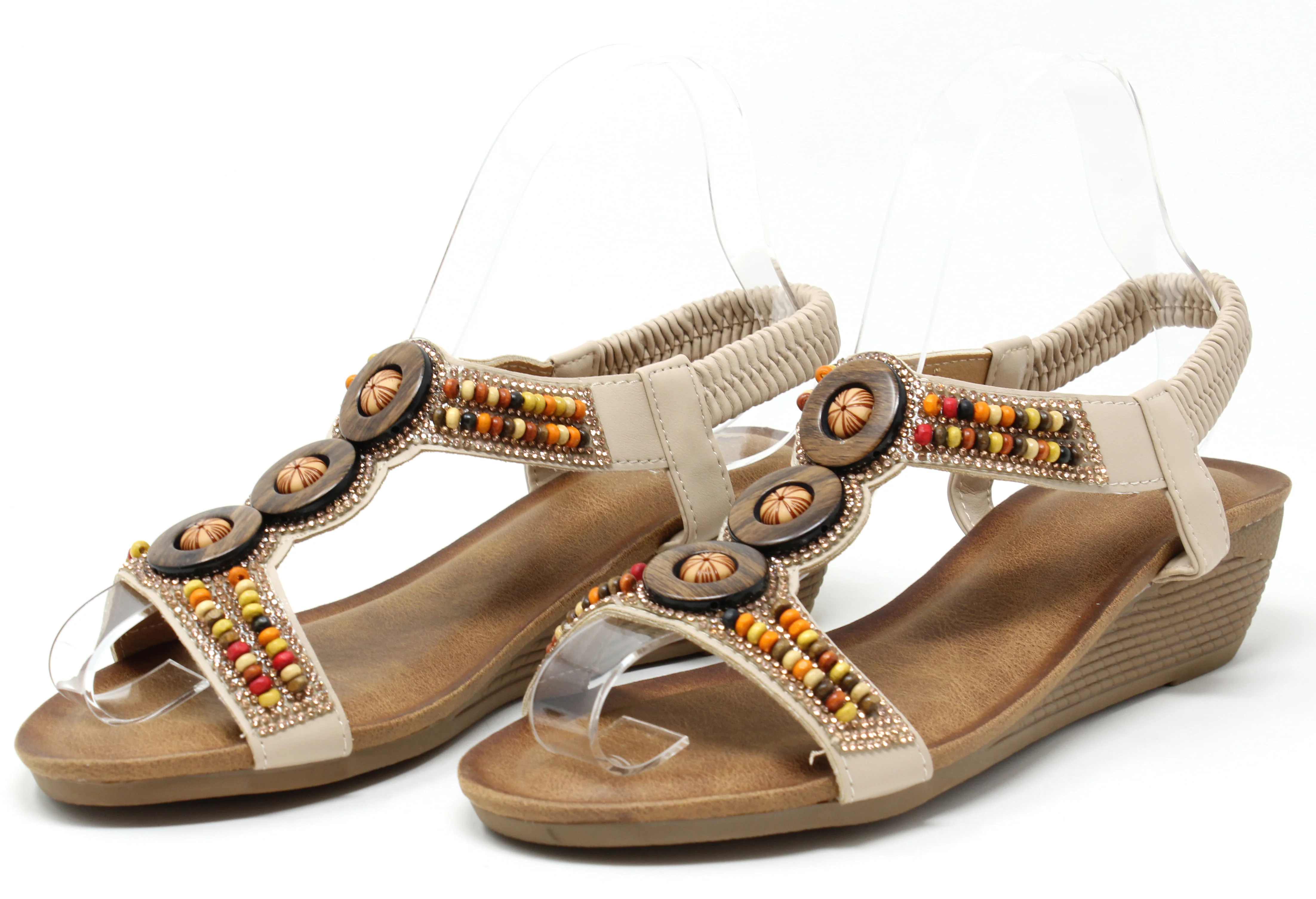 Colourful Wooden Beaded Sandal - Image 3