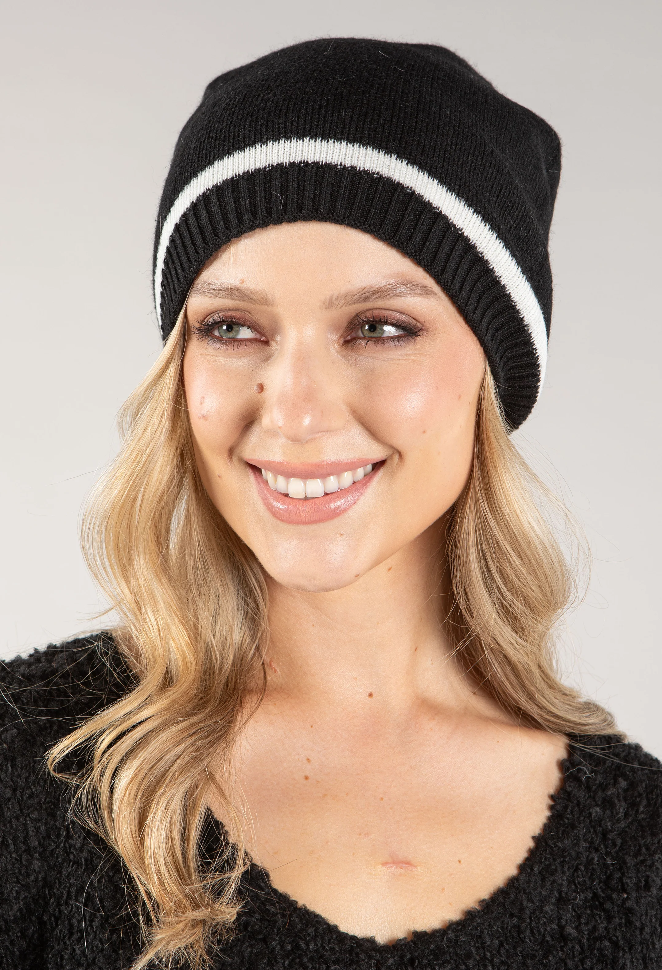 Contrast Stripe Bobble Hat - Image 4