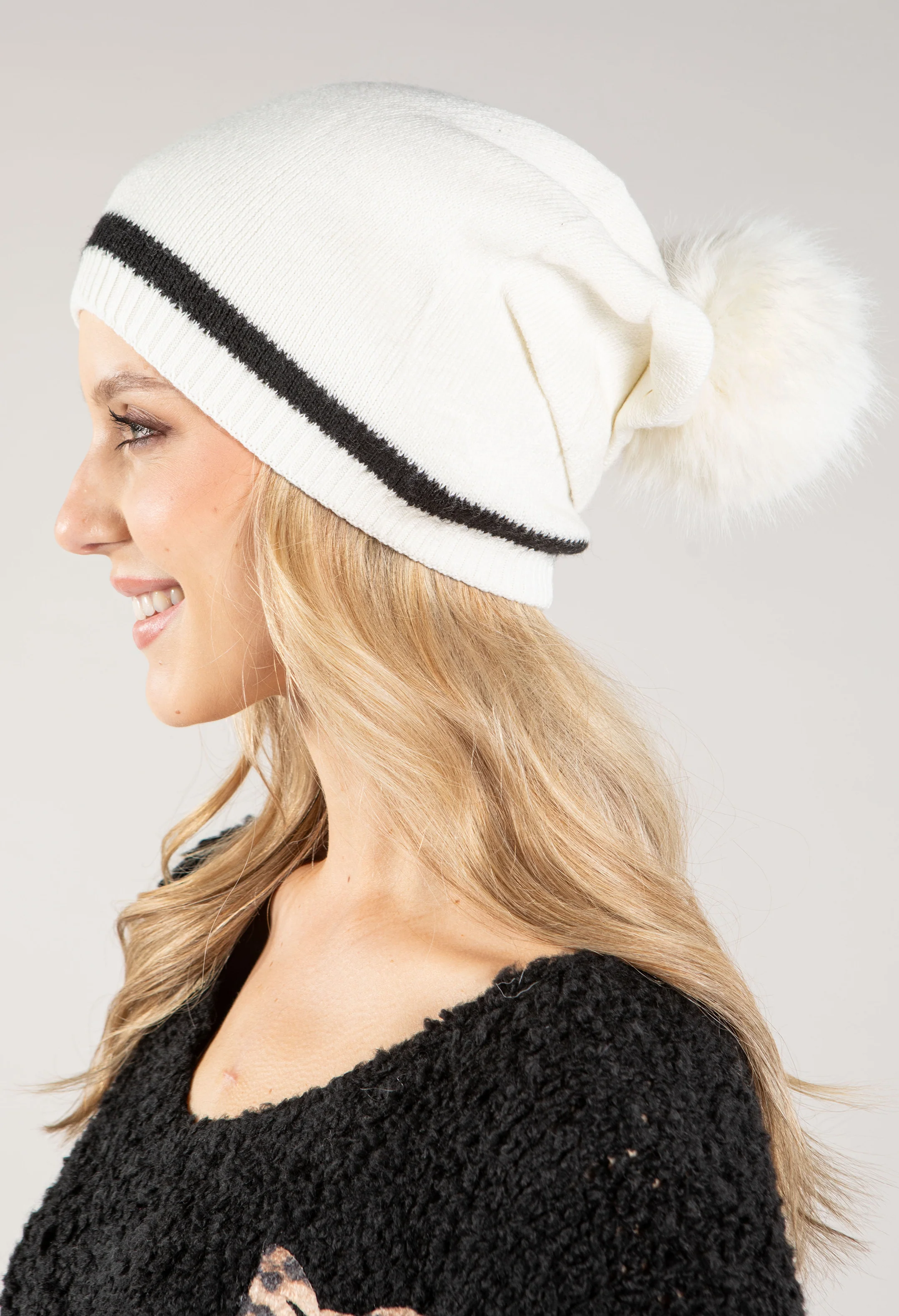 Contrast Stripe Bobble Hat - Image 9