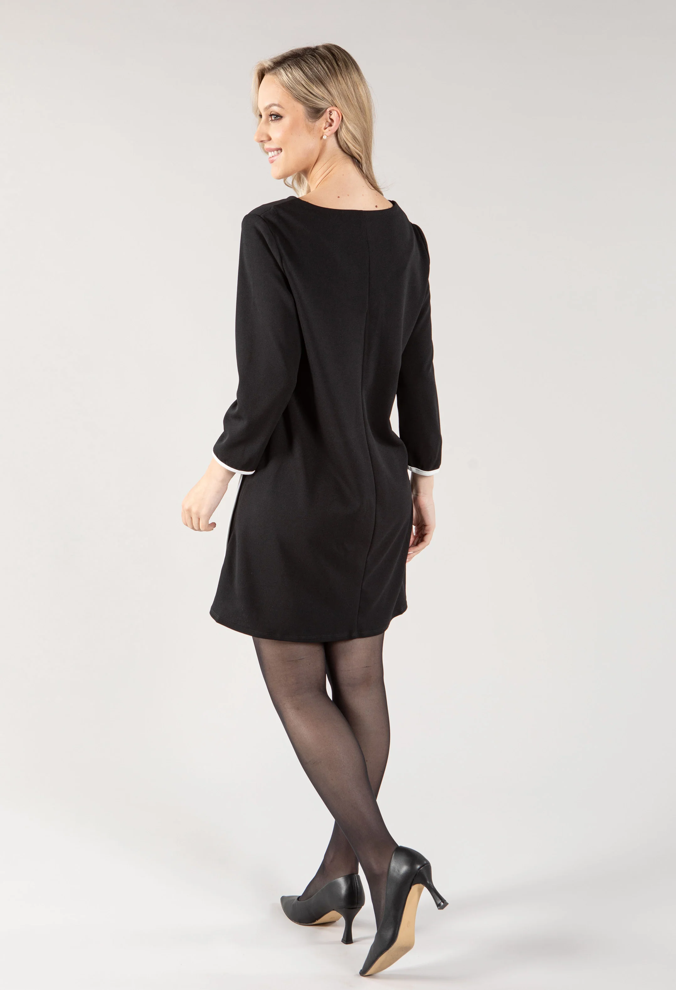 Contrast Trim Pocket Detail Dress - Image 3
