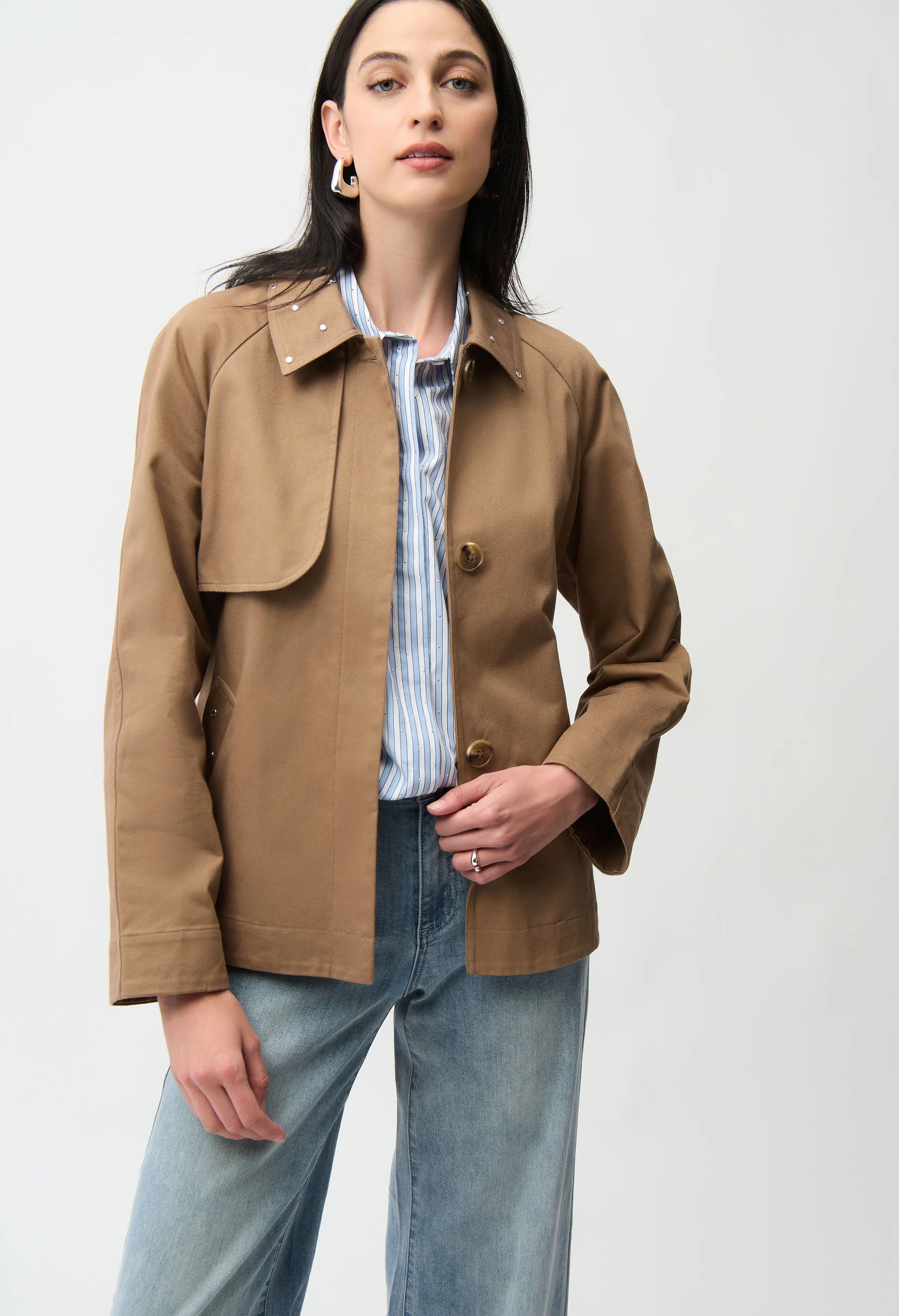 Cotton Twill Short Trench Jacket - Image 2