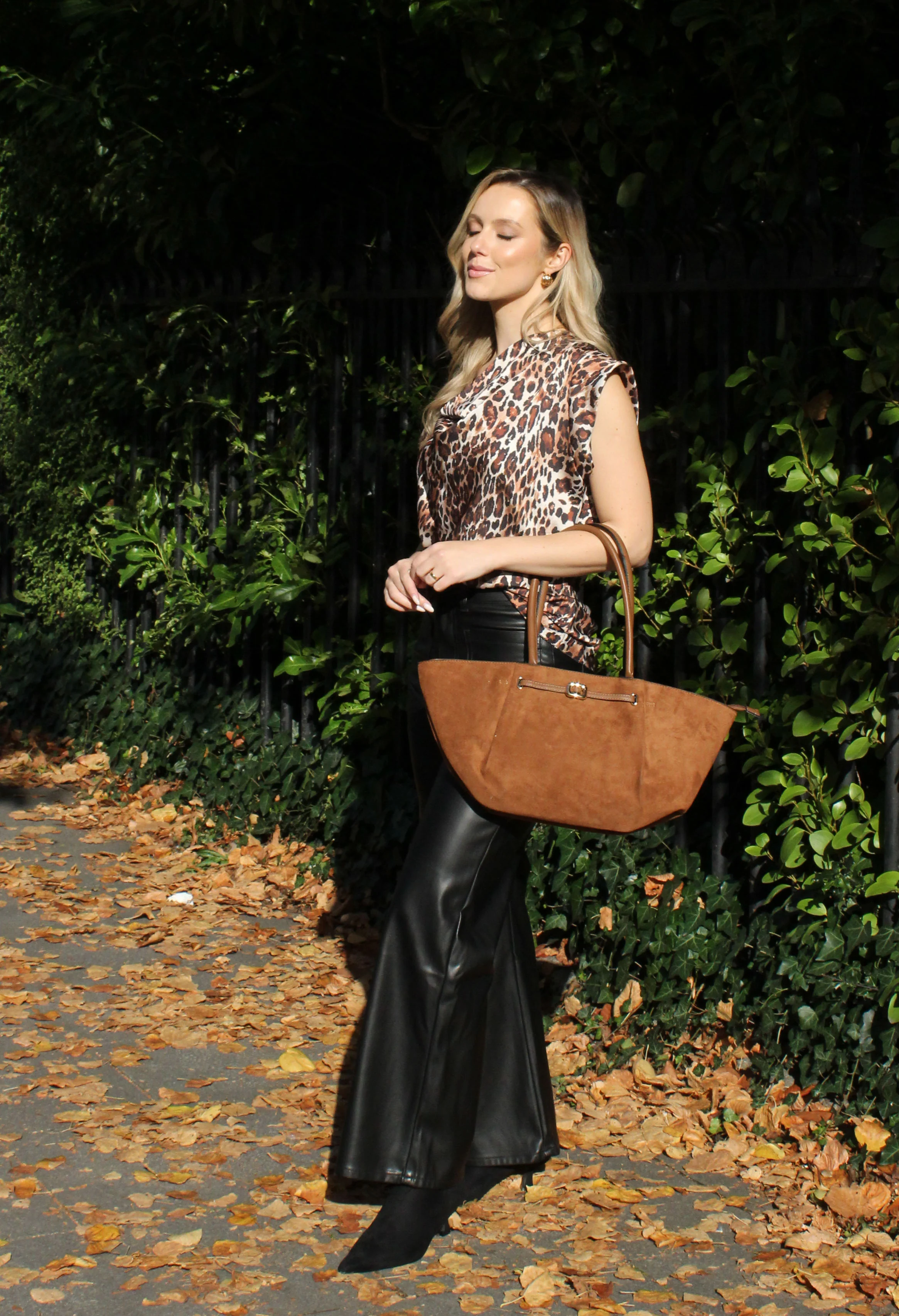 Cowl Neck Leopard Blouse - Image 3