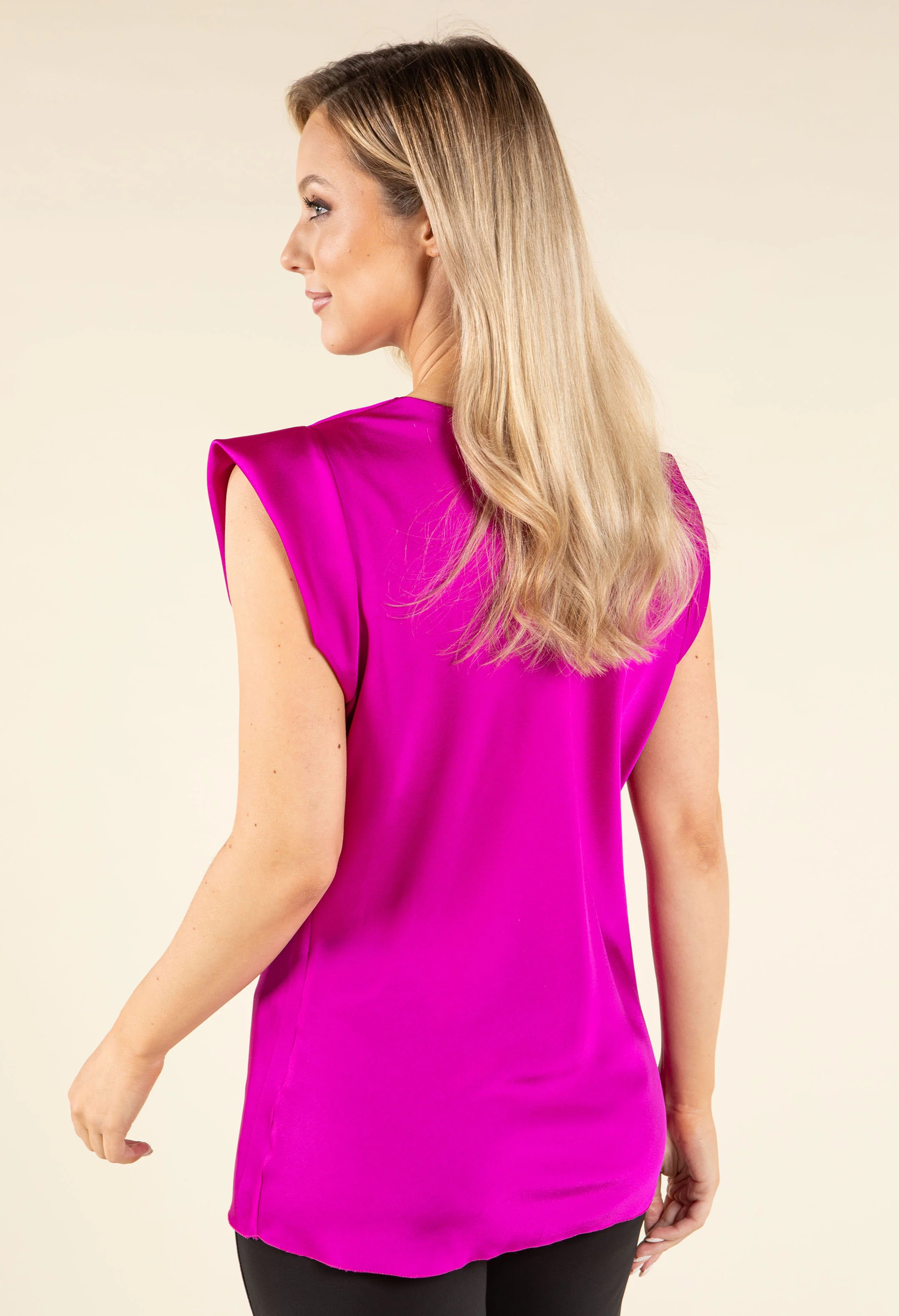 Cowl Neck Satin Blouse - Image 17