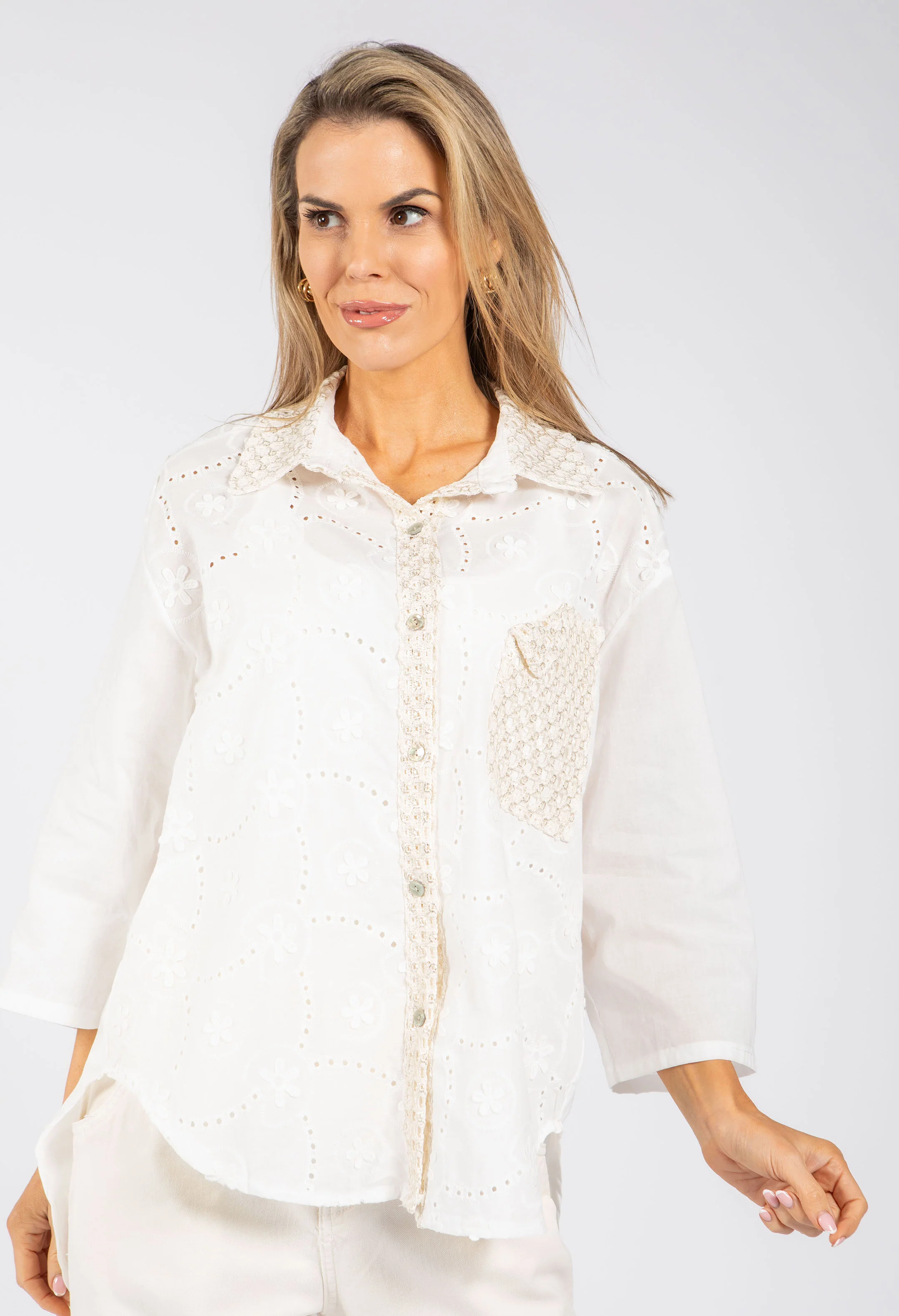 Crochet Detail Shirt - Image 2