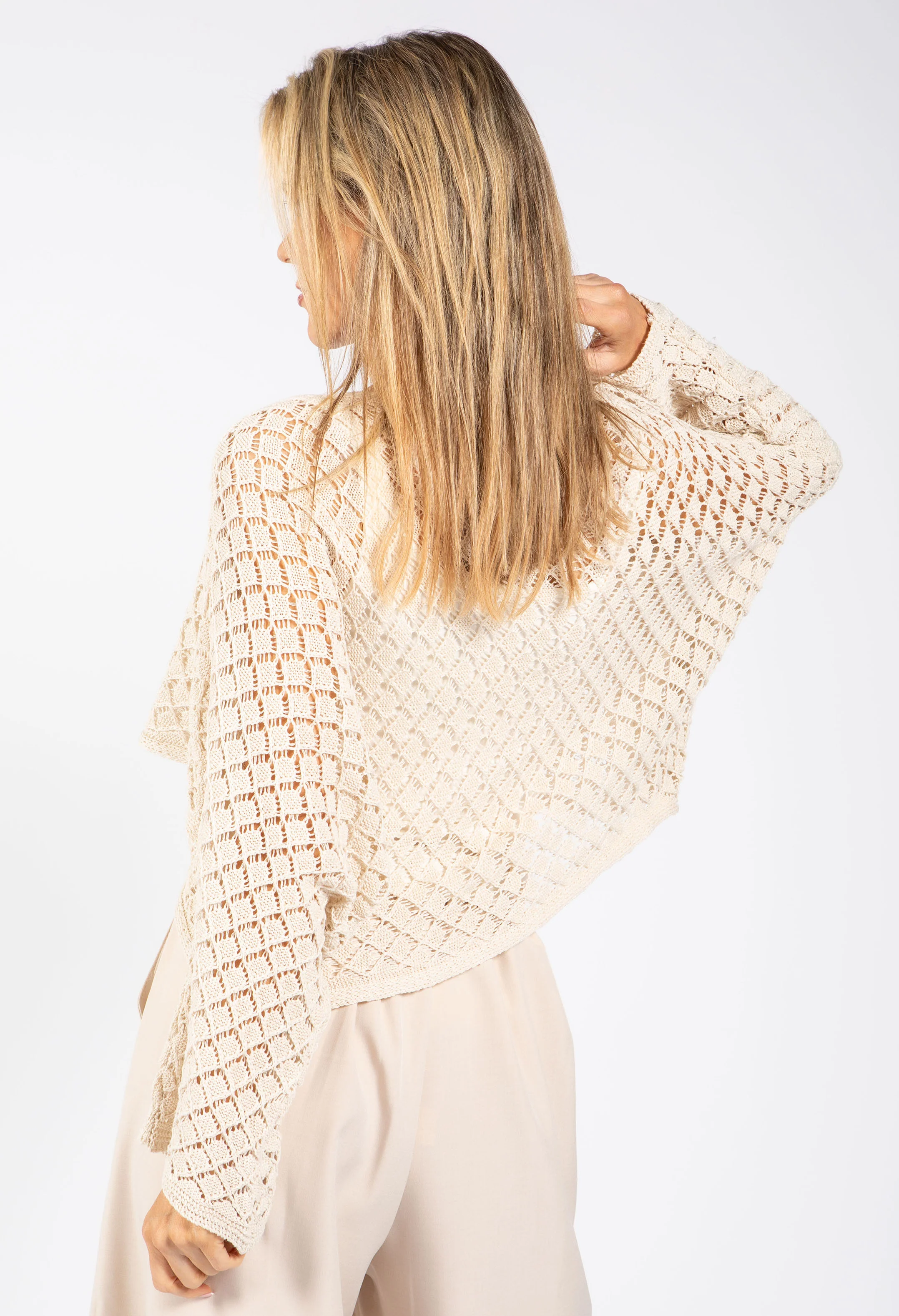Crochet Knit Crossover Jumper - Image 5