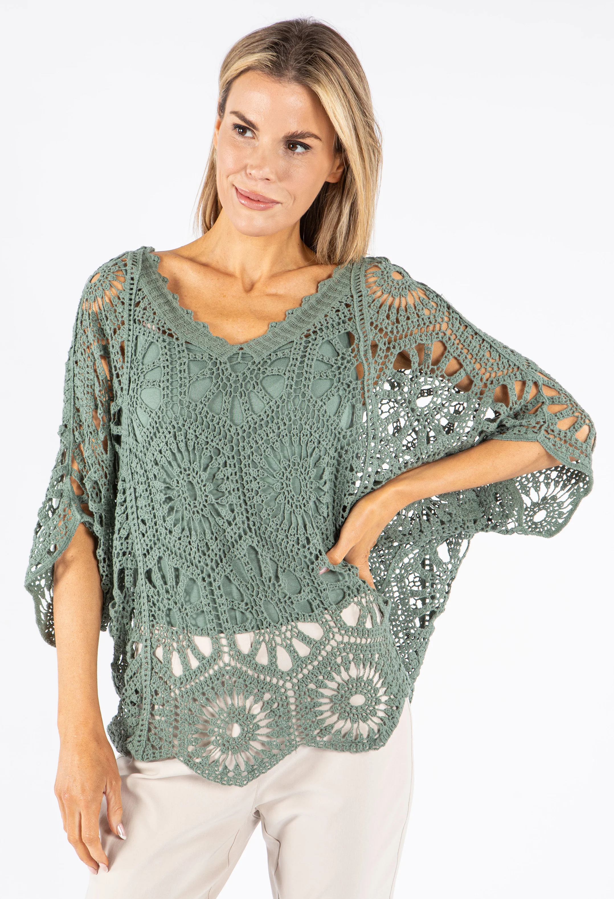 Crochet Two in One V-Neck Top - Image 6