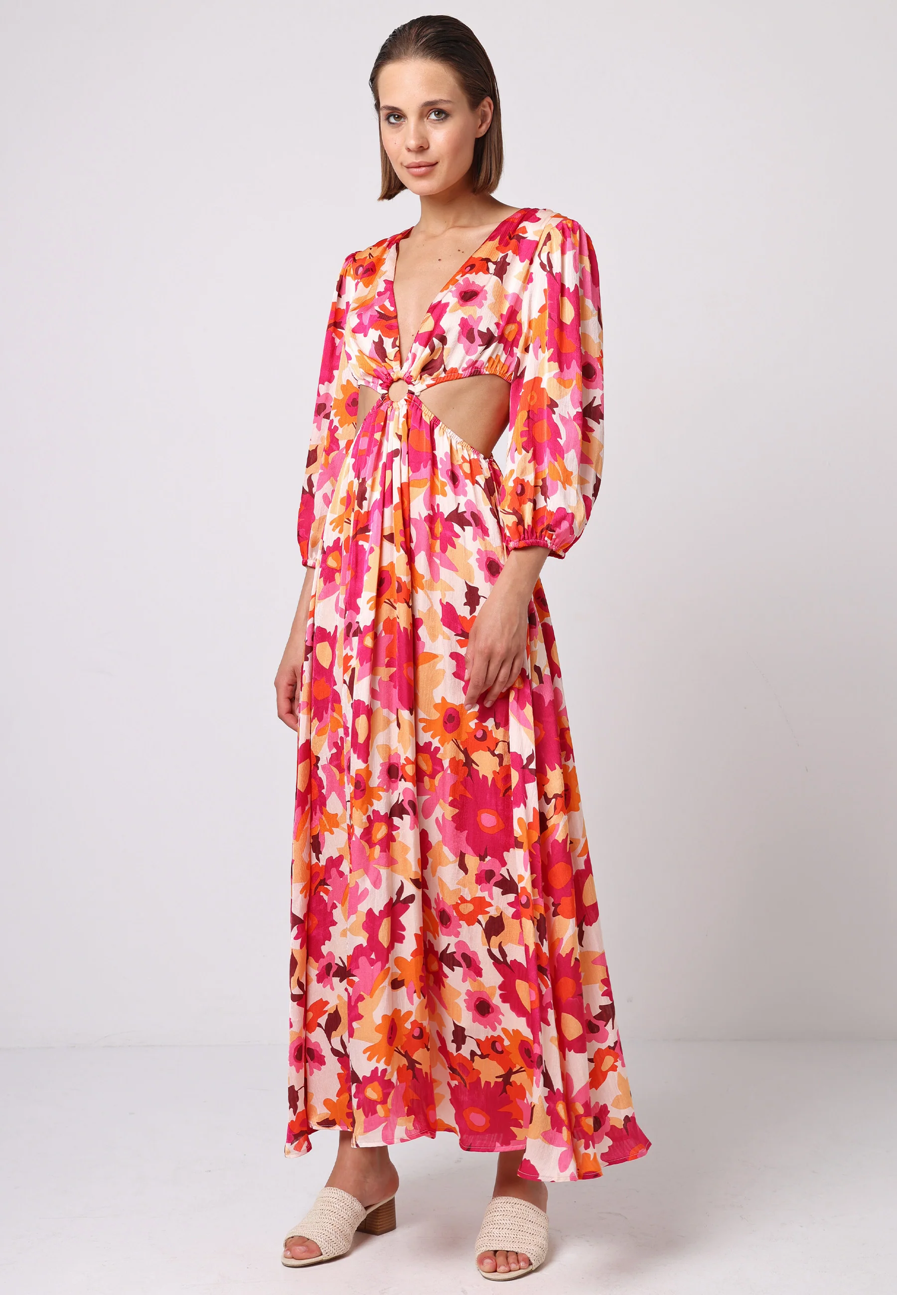 Cut Out Long Sleeve Maxi Dress - Image 3