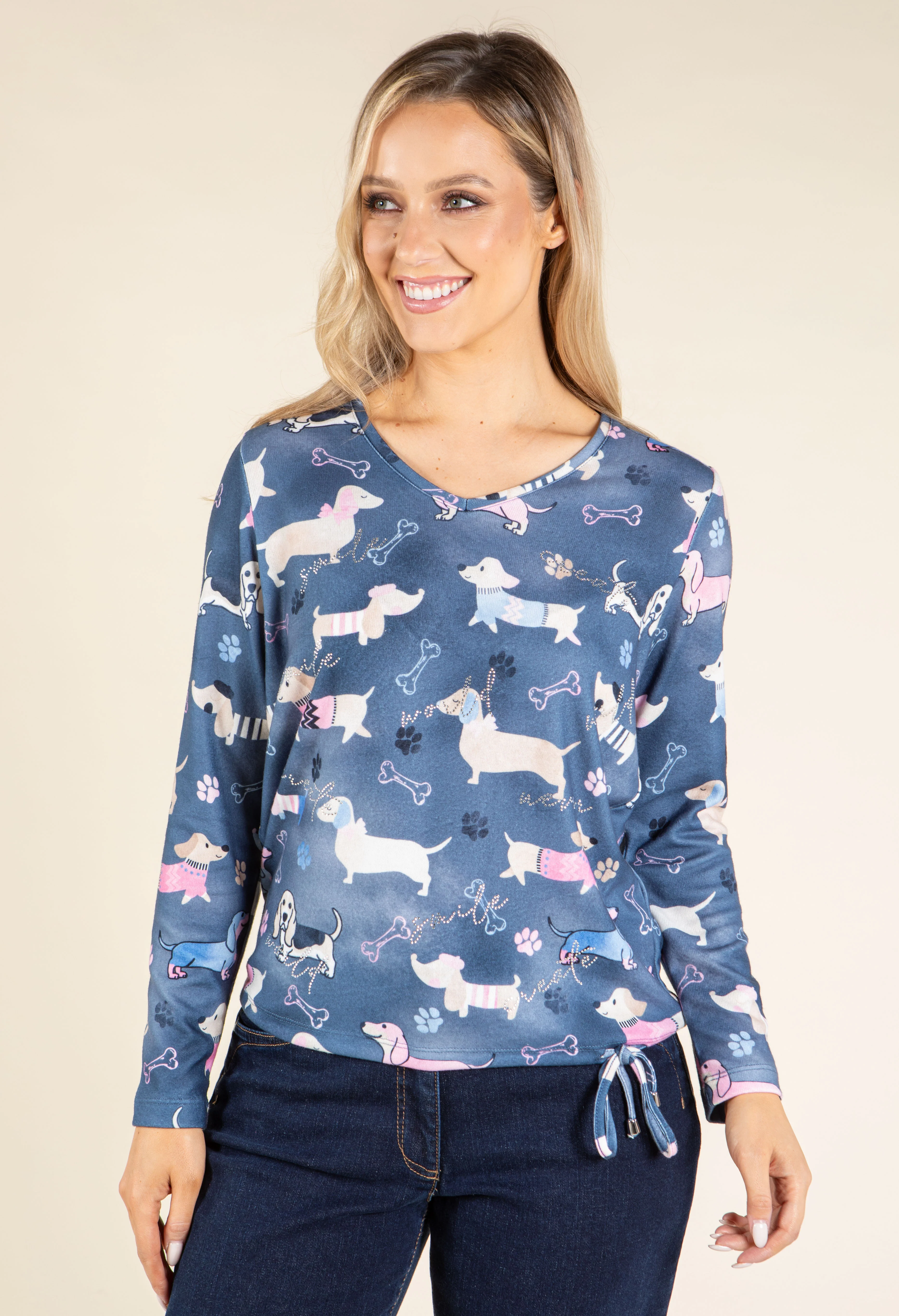 Dachshund Print Knit Top - Image 2