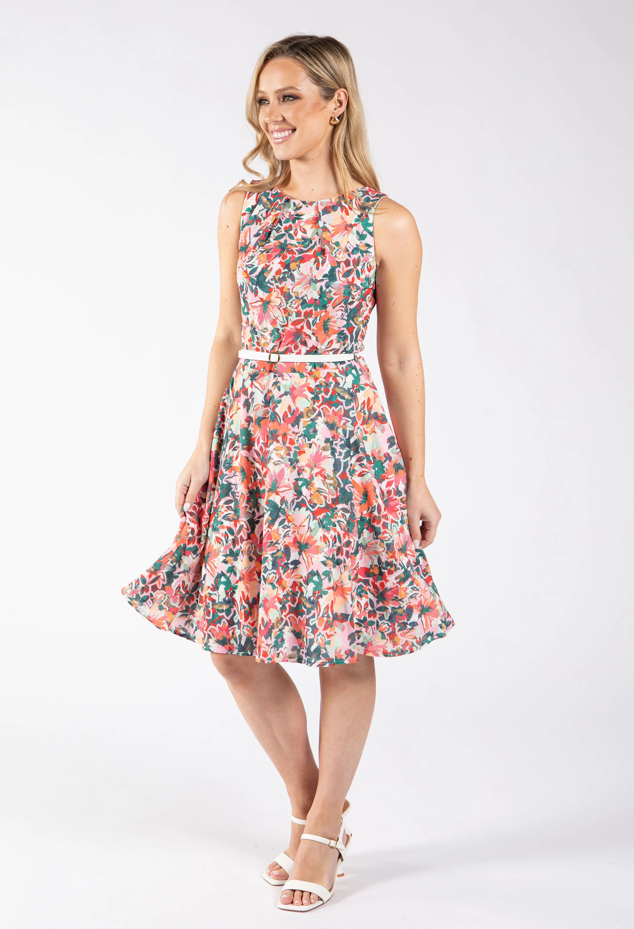 Dance Floral Belted Dress - Image 4