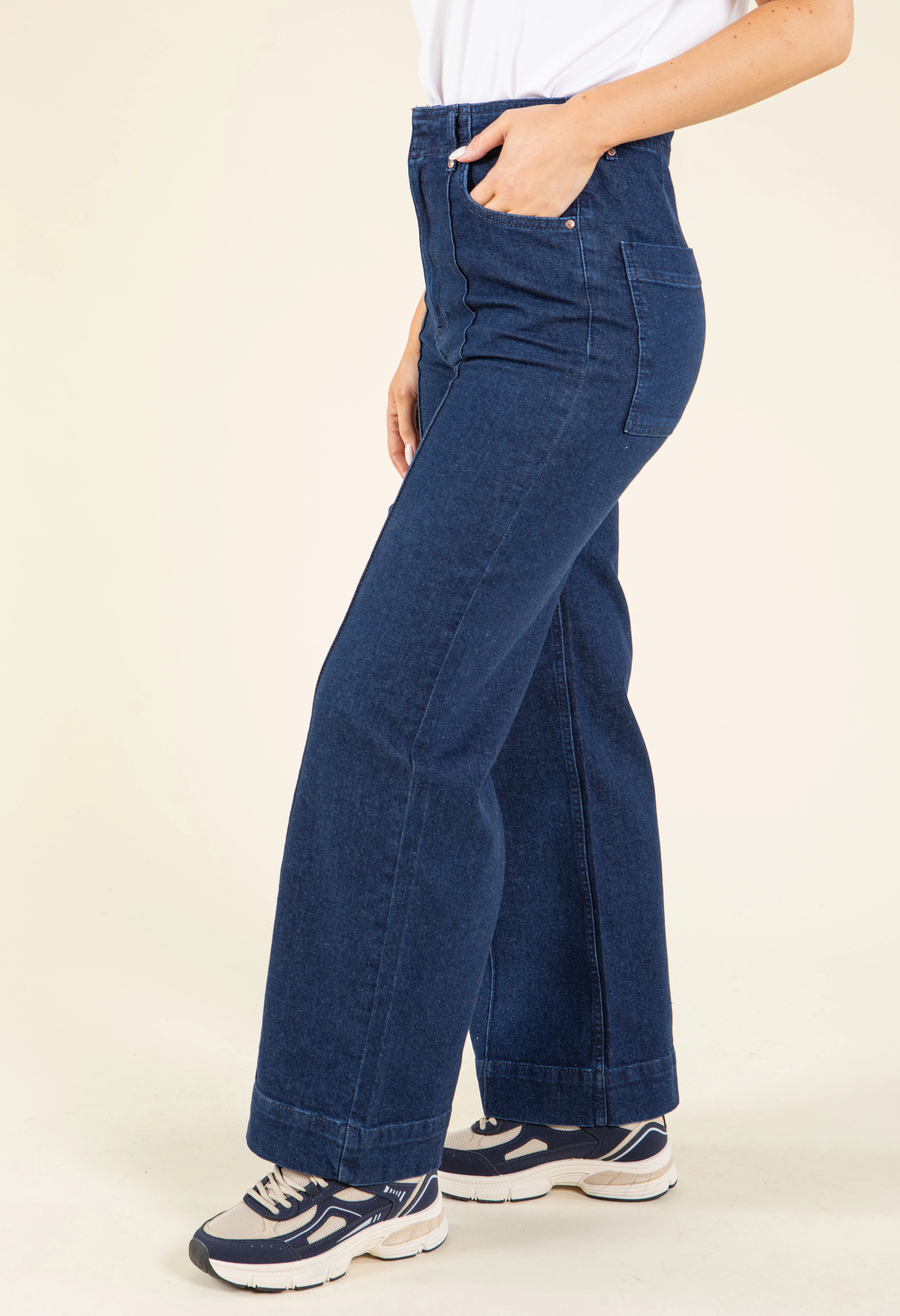 Daria High Waist Front Seam Tailored Jeans - Image 6