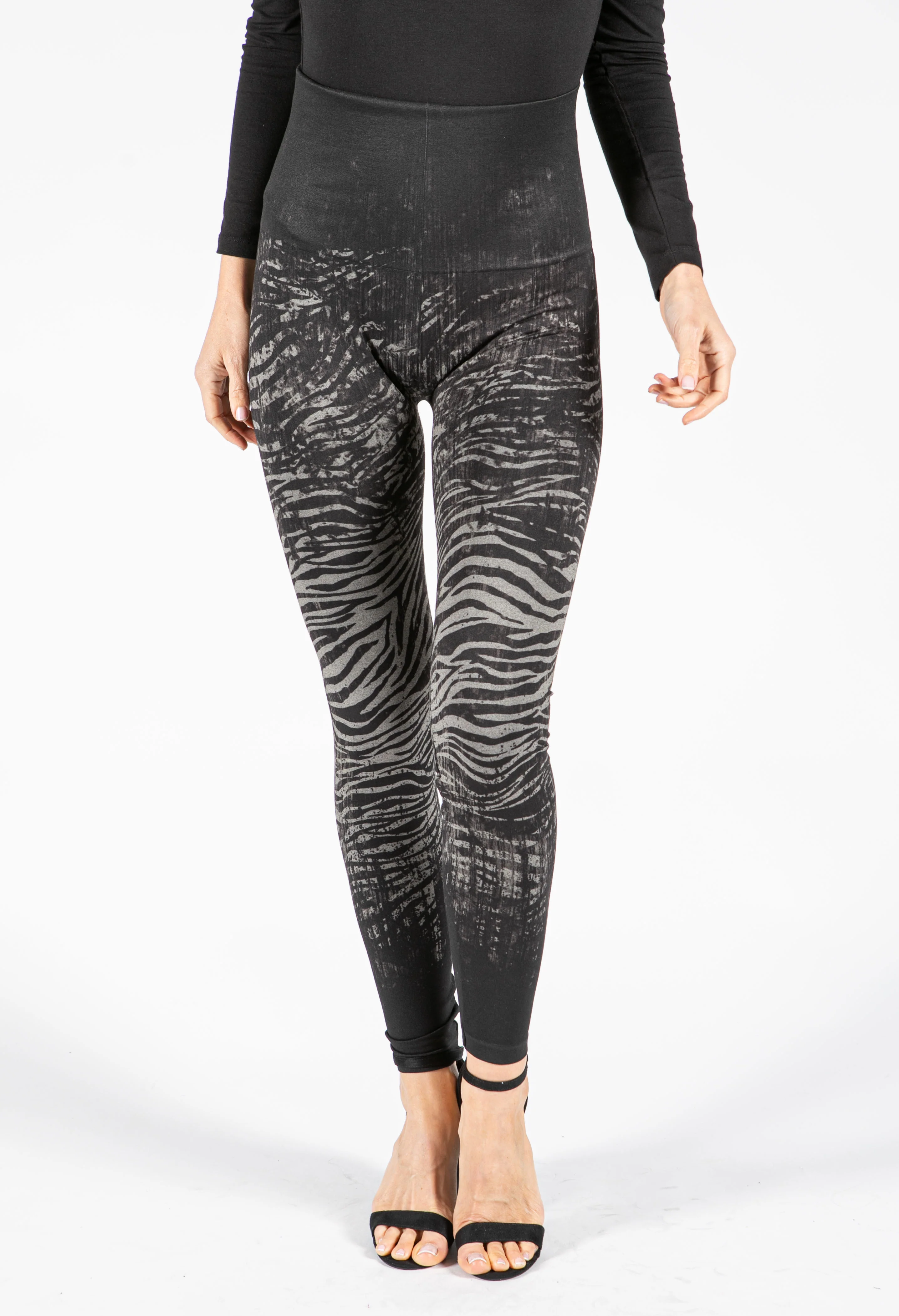 Dark Zebra Print Leggings - Image 5