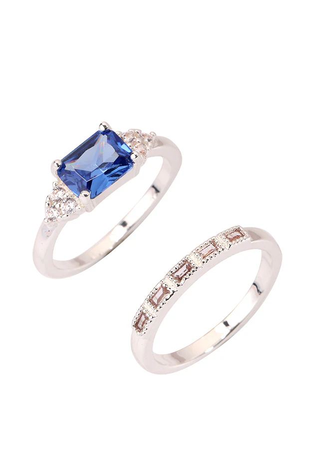 Deep Blue Ring Set