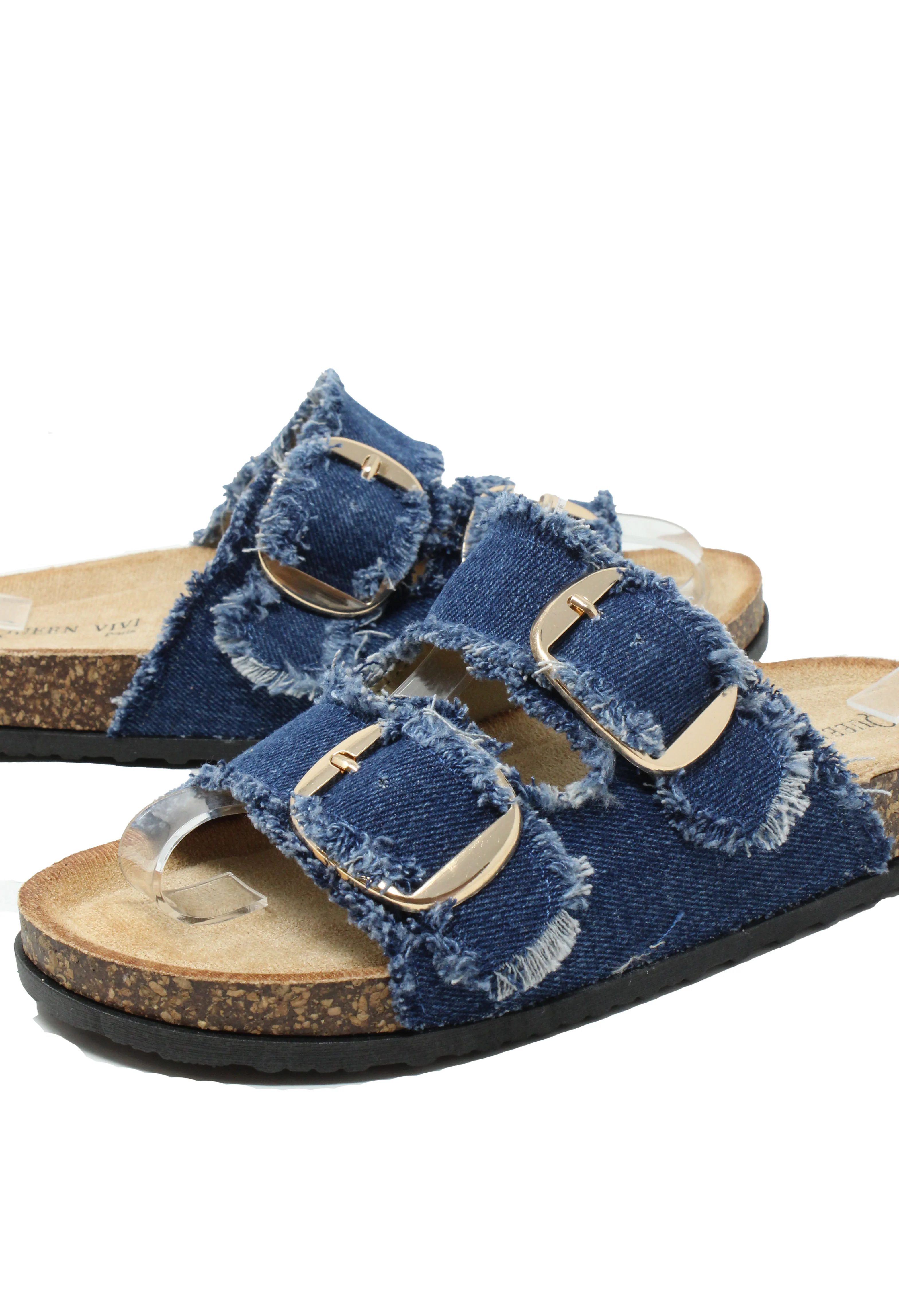 Denim Double Strap Sandal - Image 5