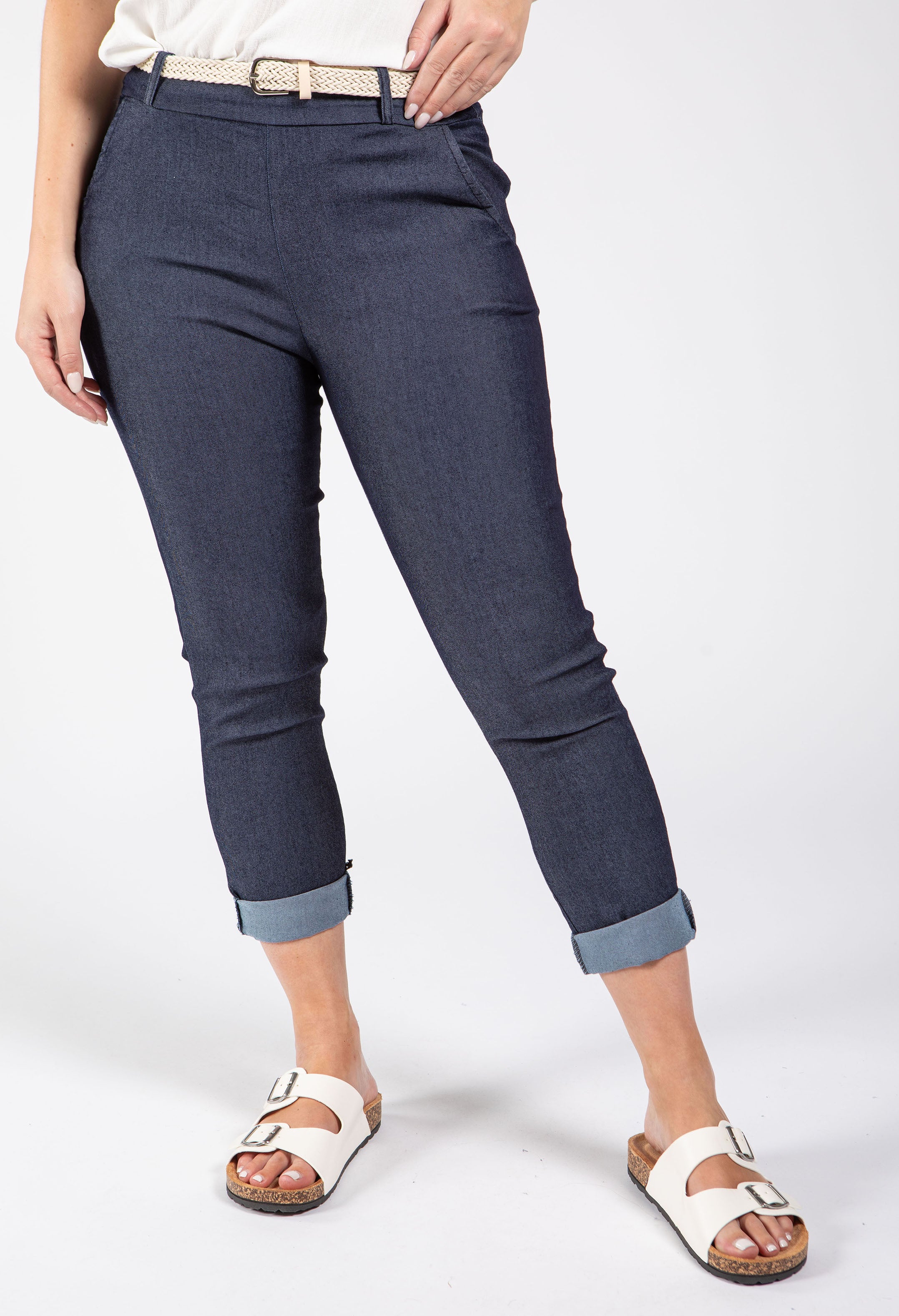 Denim Look Slim Fit Trousers - Image 3