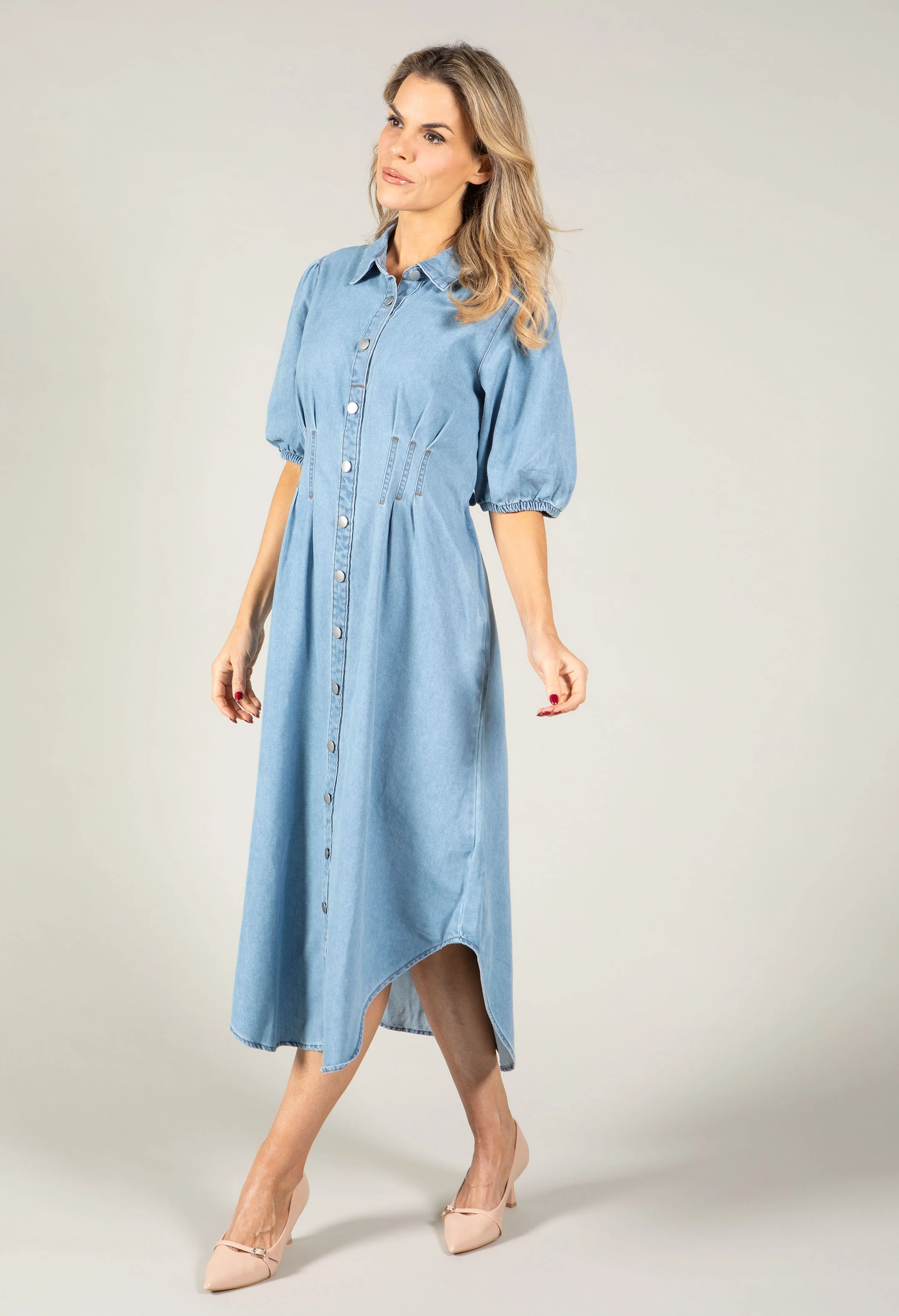 Denim Midi Dress - Image 4