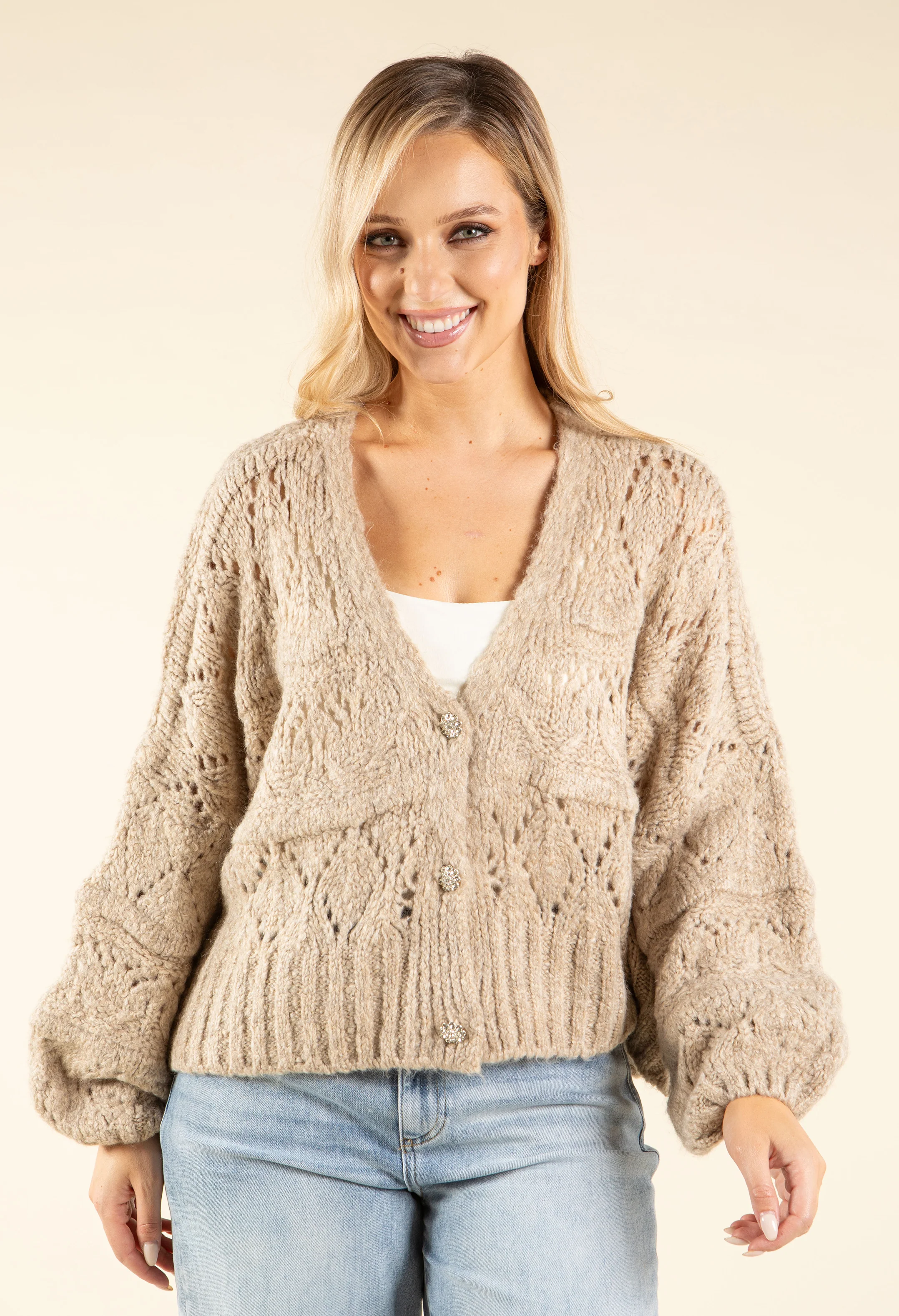 Diamante Buttoned Cardigan - Image 8